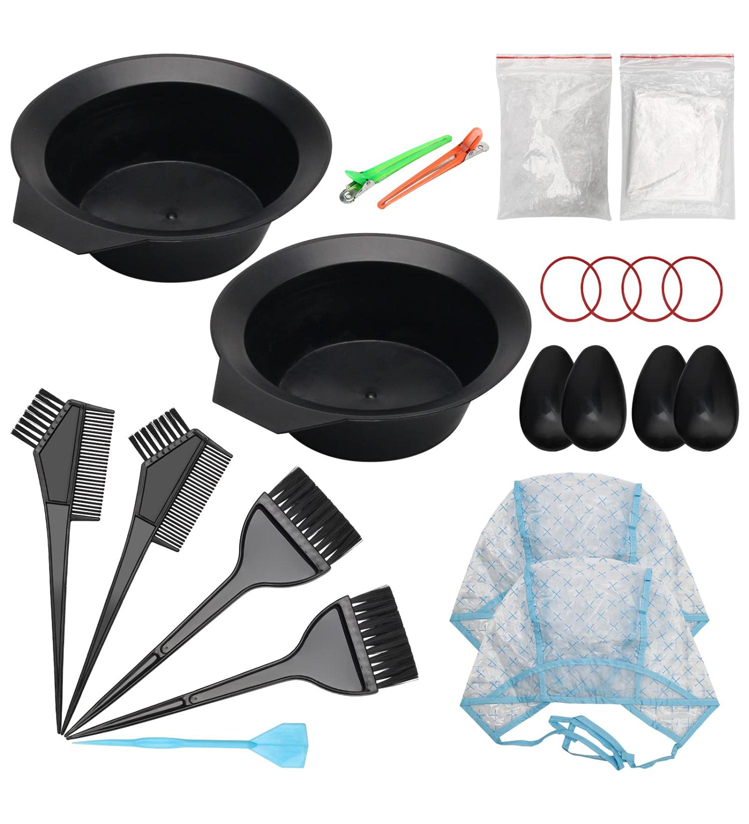 Ahier 23-Piece Hair Dye Coloring Kit with Brush, Bowl, Cap, Gloves & Salon Tools - Buy Online on GoSupps.com