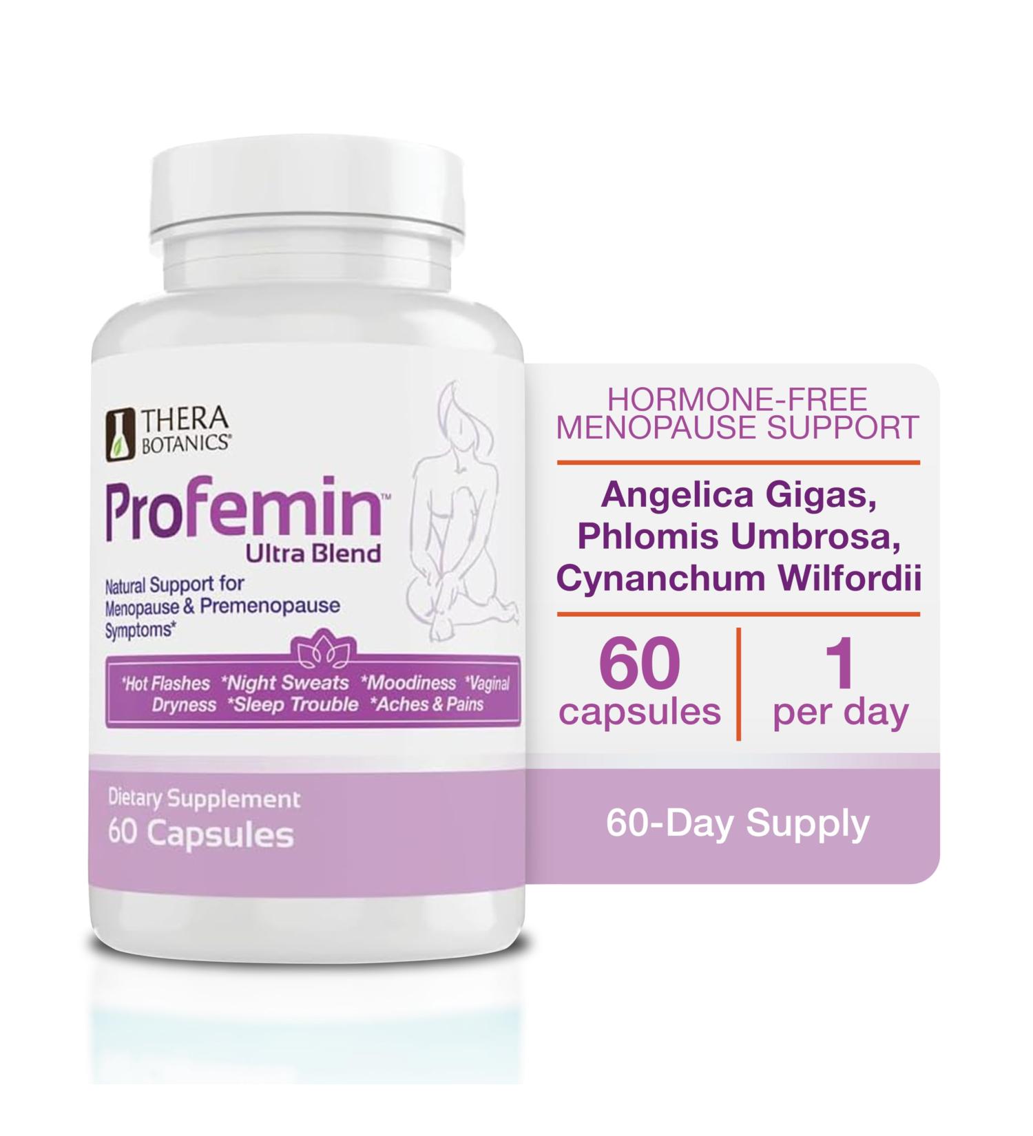 Ultra Menopause Supplements for Women - Safe Natural Formula for Hot Flashes Night Sweats & Moodiness | Clinically Tested | 60 Count - Profemin Ultra - Buy Online on GoSupps.com