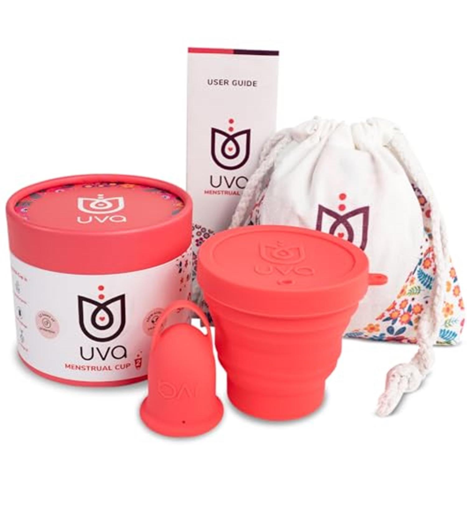 UVA 2 Reusable Menstrual Cup Kit - Size A for Moderate Flow | Durable Leak-Proof Silicone | Includes Sterilizer & Travel Bag | Eco-Friendly Period Solution - Buy Online on GoSupps.com