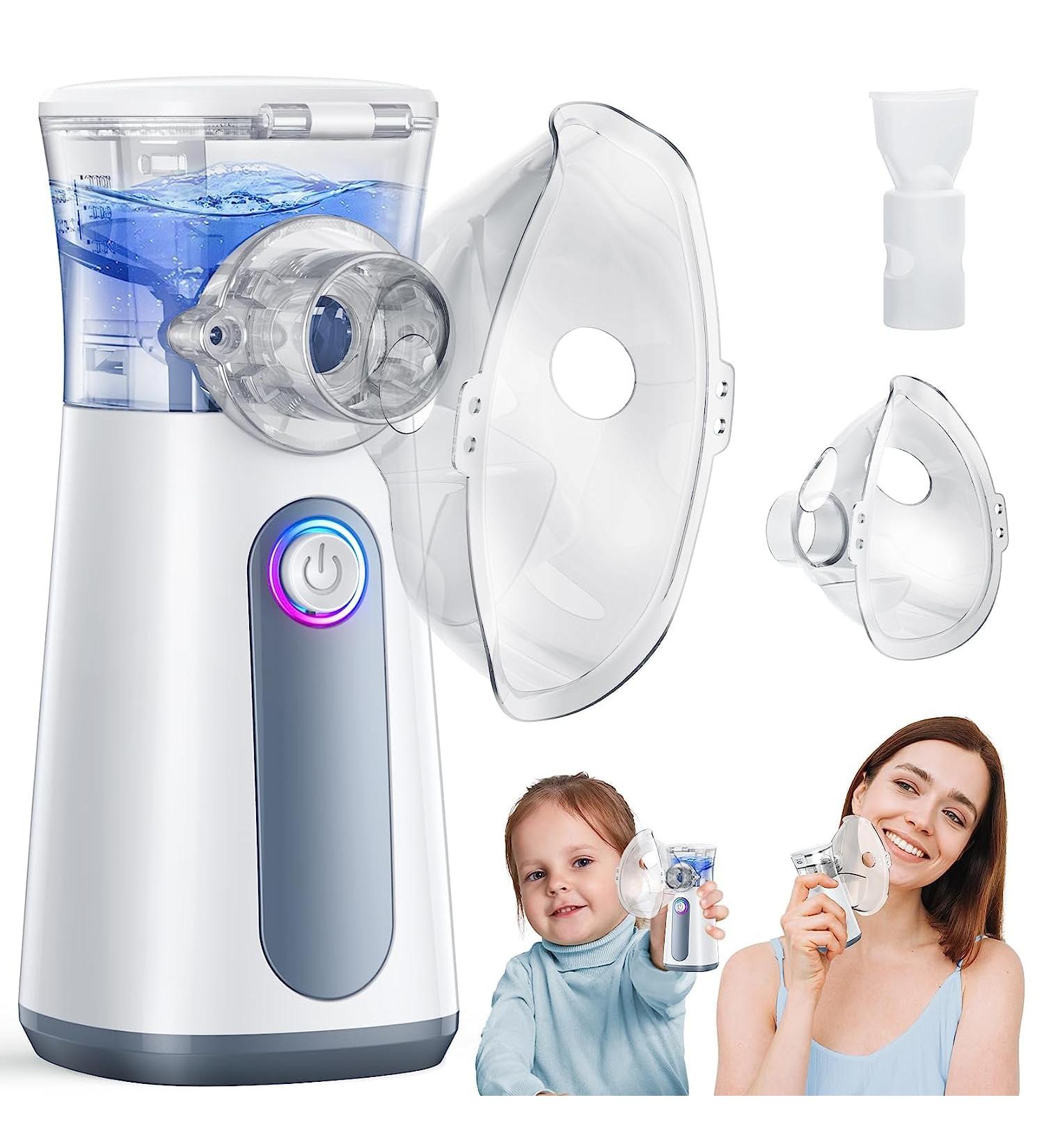 Leisen Inhalation Device for Kids & Adults - Portable Adjustable Rate Long Battery Life Cleaning Mode - Inhalator with Mouthpiece & 2 Masks - Buy Online on GoSupps.com