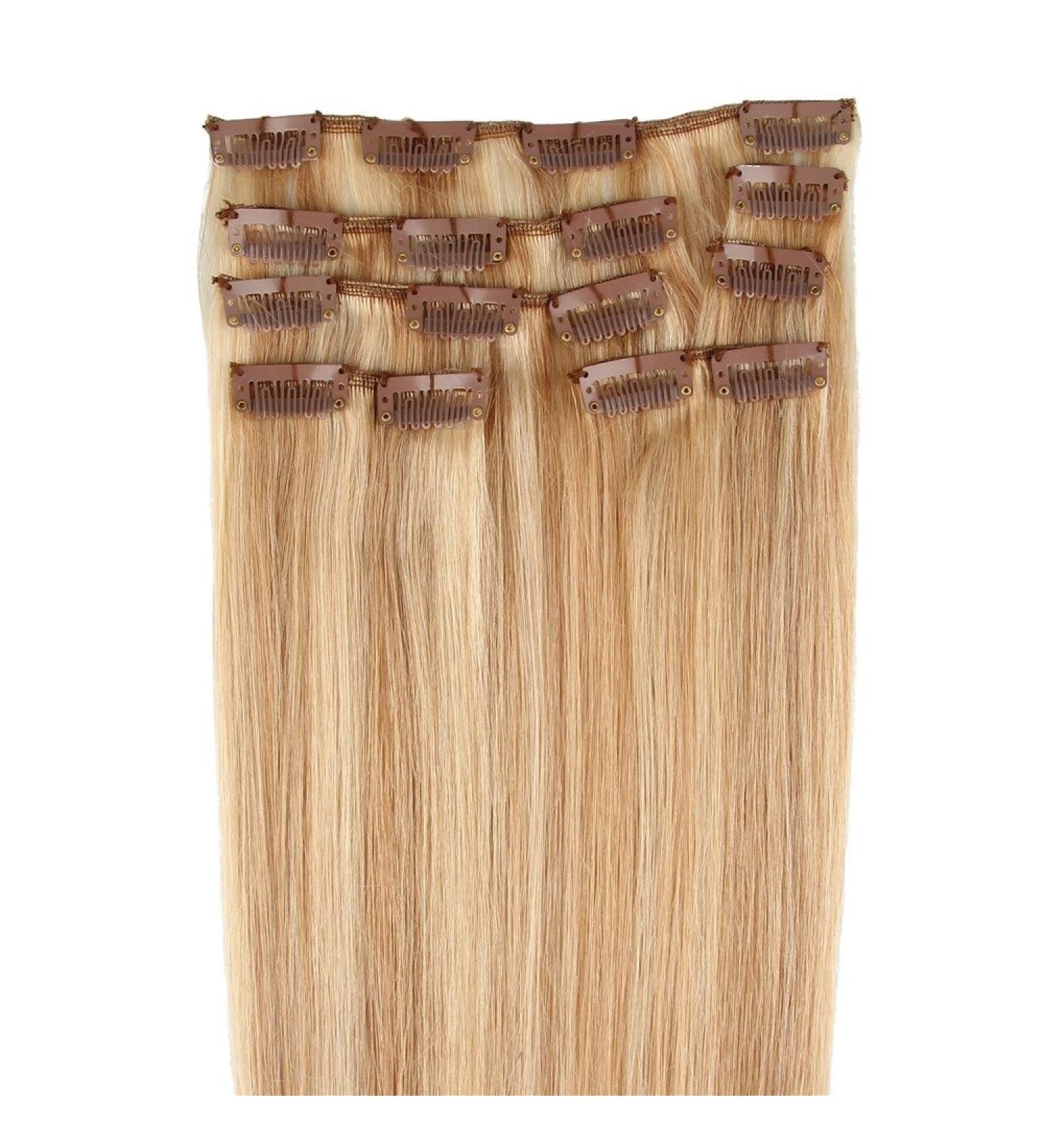 Beauty7 Clearance Sale: 7 Remy Real Hair Extensions - 50cm Honey & Light Blonde Strands (70g 20 inches) - Buy Online on GoSupps.com
