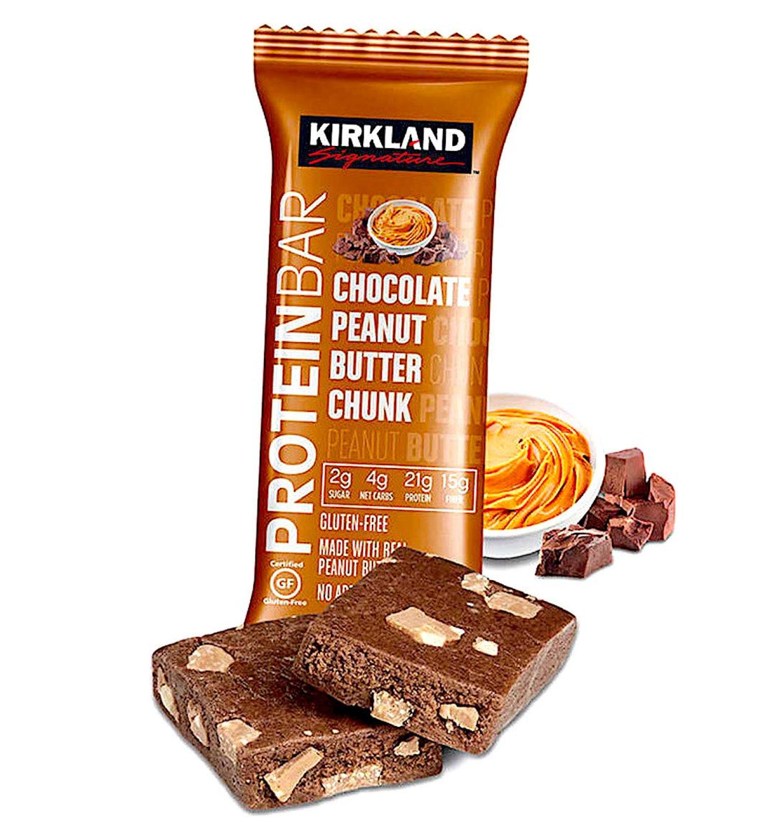 Kirkland Signature Protein Bars Chocolate Peanut Butter Chunk 2.12 oz - 20 Count - Buy Online on GoSupps.com