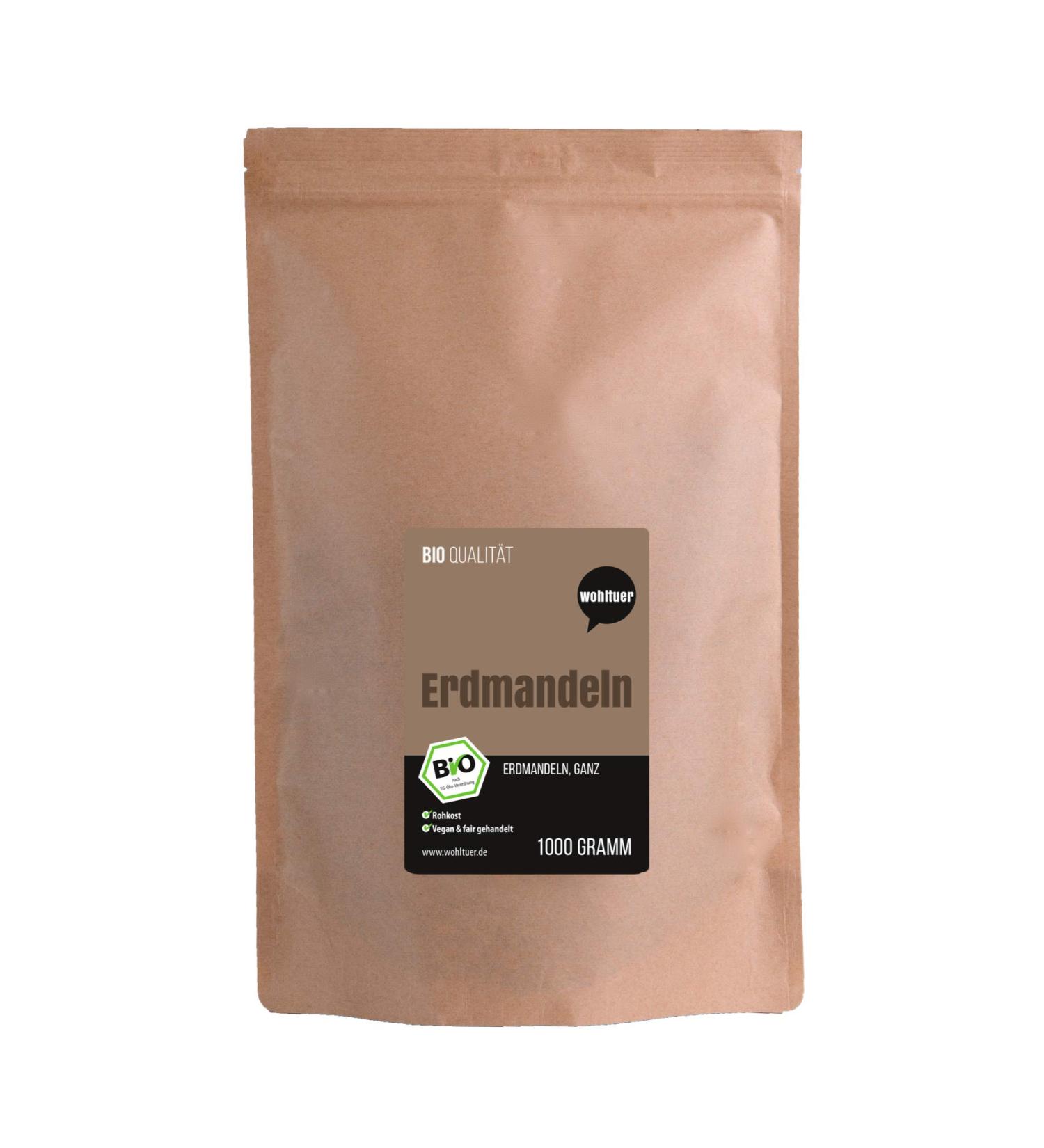 Wohltuer Organic Tiger Nuts Whole 1000g - Chufas | Raw Food Quality Fair Trade Natural & Organic Snacks - Buy Online on GoSupps.com