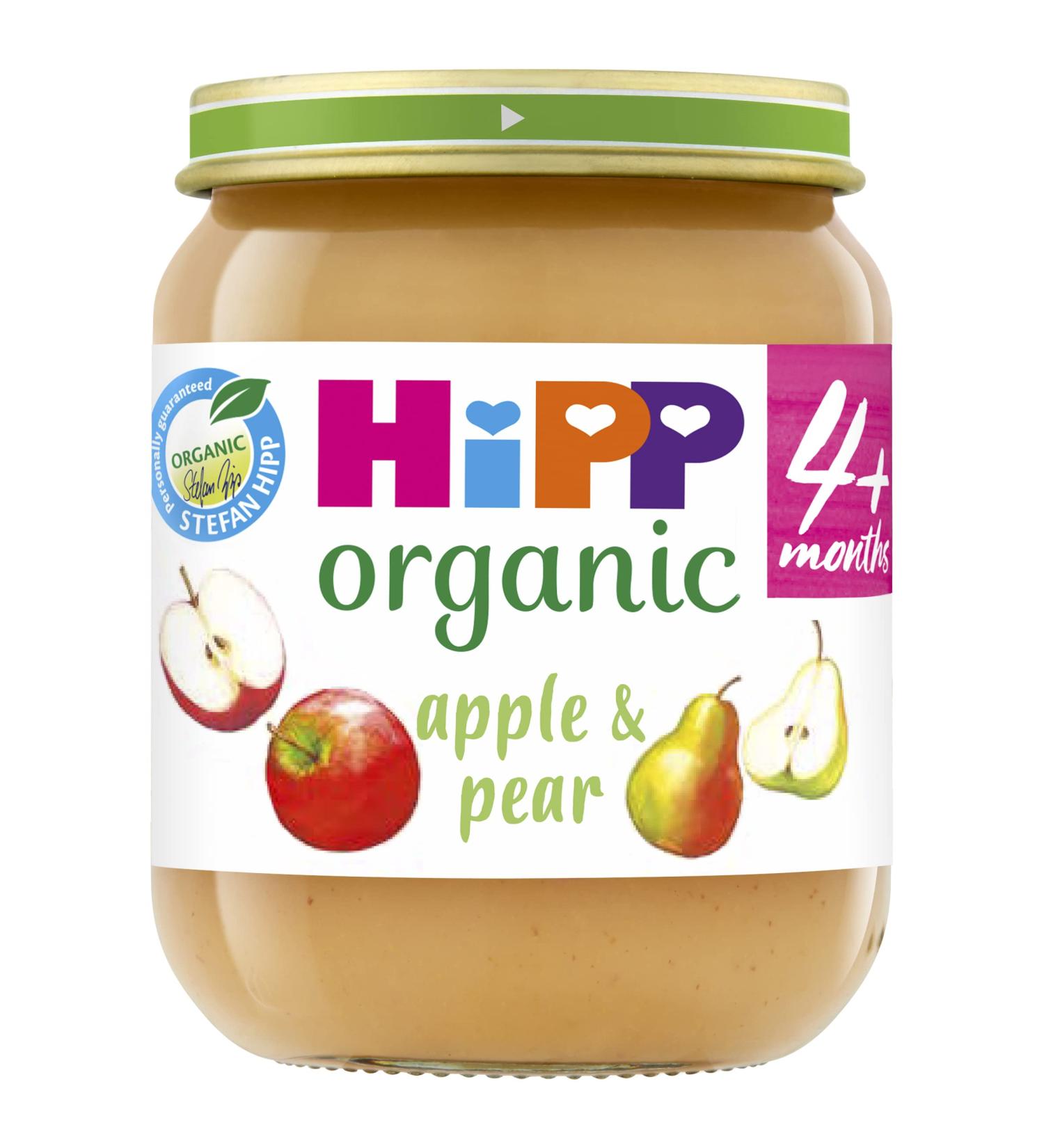 HiPP Organic Stage 1 From 4 Months Apple and Pear Pudding 6 x 125 g (Pack of 2 Total 12 Pots) - Buy Online on GoSupps.com