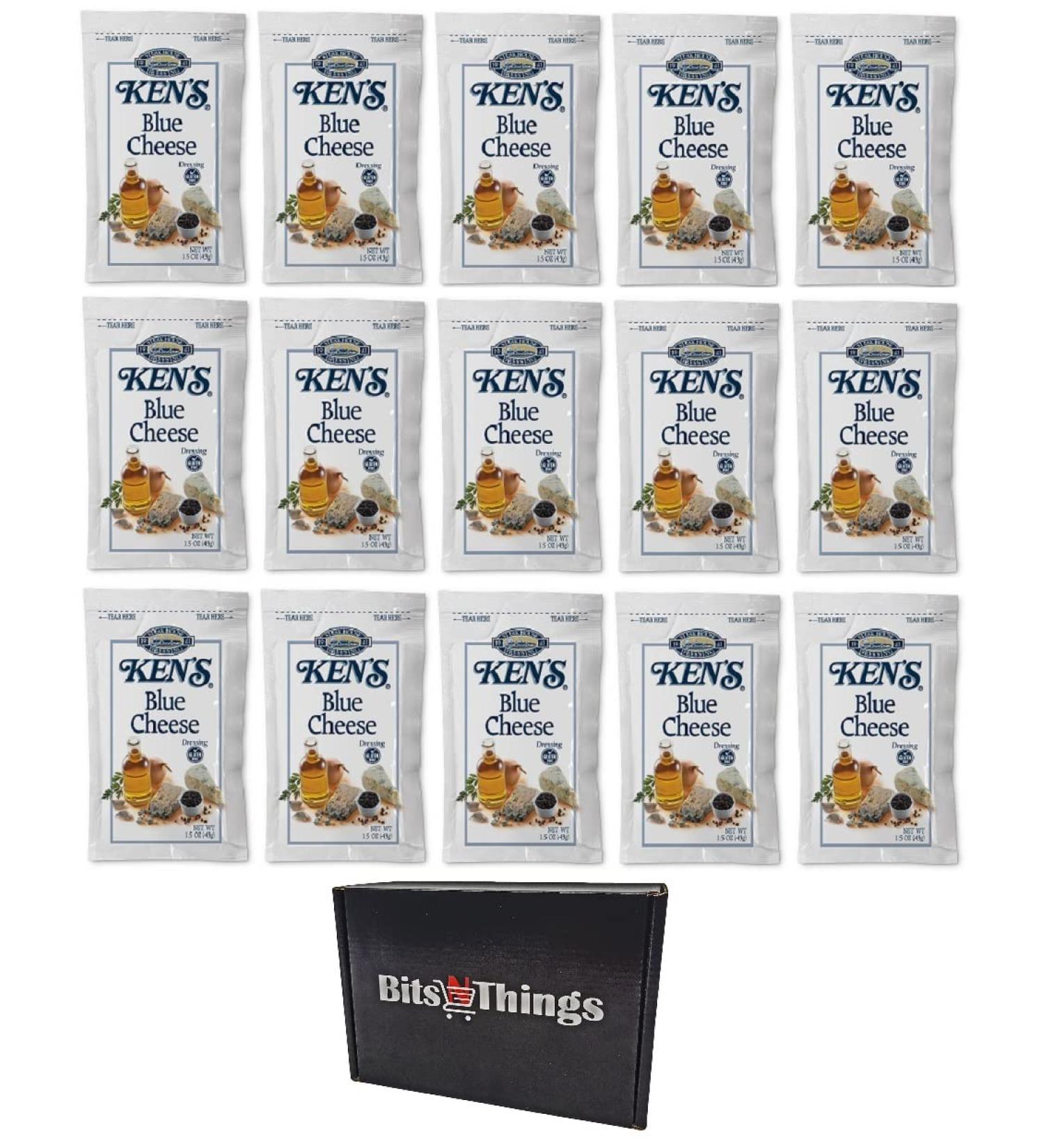 Kens Blue Cheese Salad Dressing Packets - Pack of 15 | Convenient Individual Portions - Buy Online on GoSupps.com