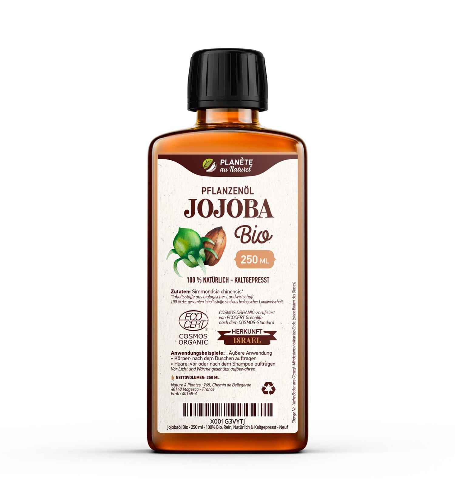 Jojoba Oil Organic 250 ml - 100% Pure Natural & Cold Pressed - Buy Online Internationally - Buy Online on GoSupps.com