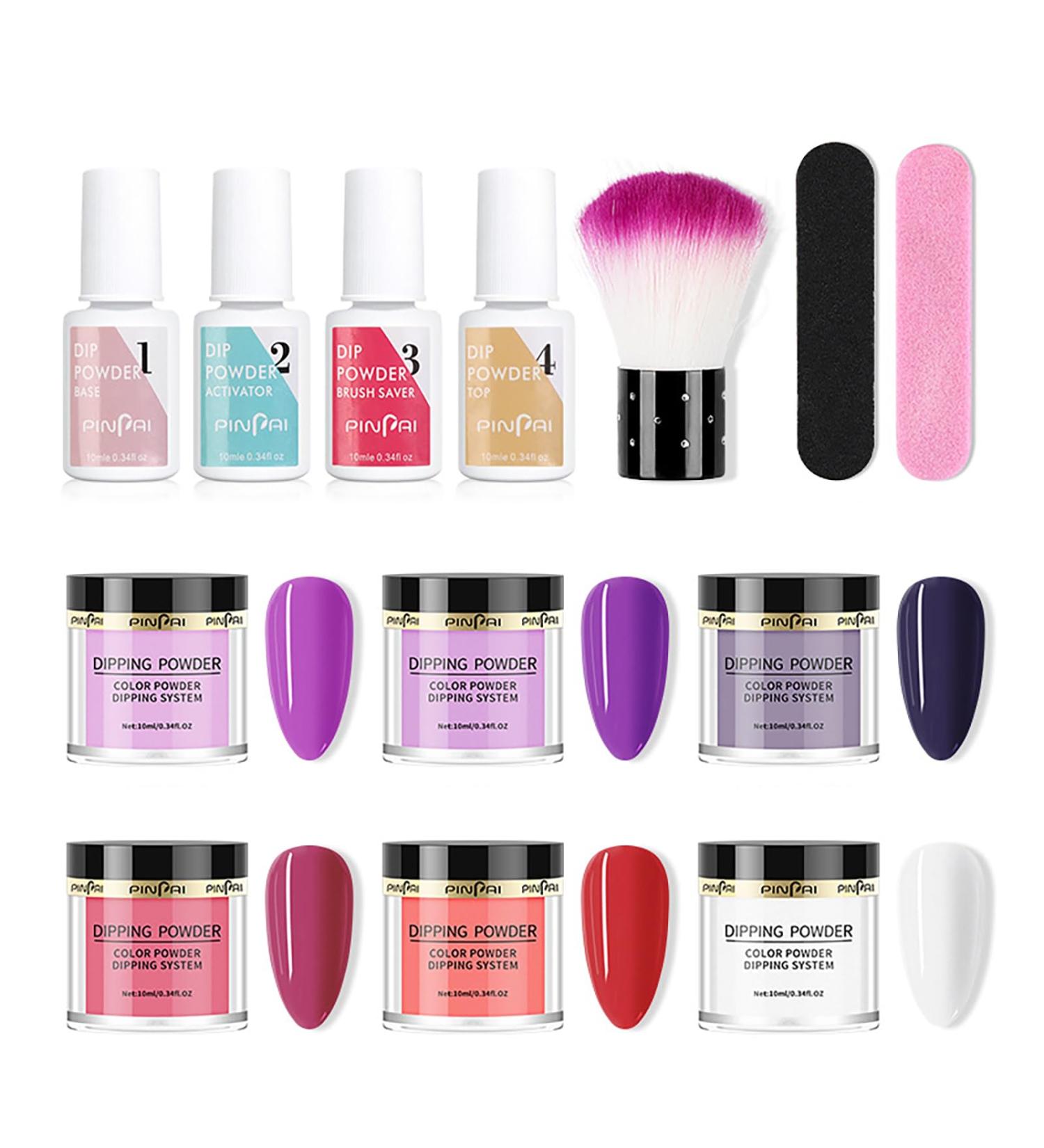 Roseflower Dipping Powder Nails Kit - 6 Nude Colors | DIY Manicure Starter Kit with Base & Top Coat | International Shipping - Buy Online on GoSupps.com