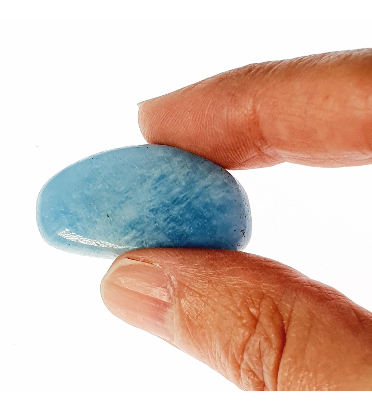 Avalon Aquamarine Tumblestone Crystal - Meditation Courage Peace Tranquillity - Crystal Gemstone Therapy - Buy Online on GoSupps.com