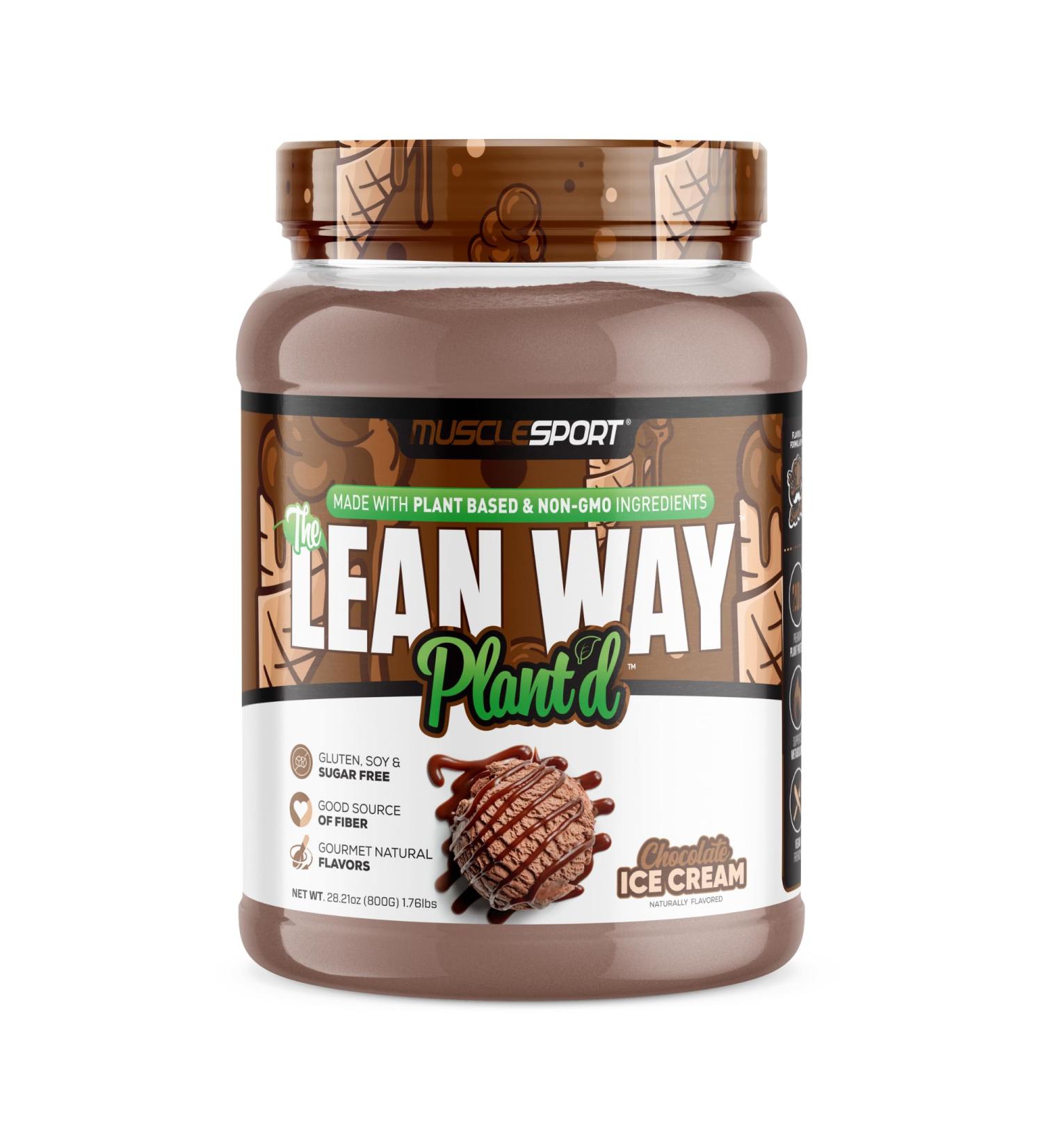 Musclesport Lean Way Plant Protein - Pea Protein and Brown Rice Protein Blend with Added CLA MCT and L-Carnitine - 20 Servings (Chocolate)