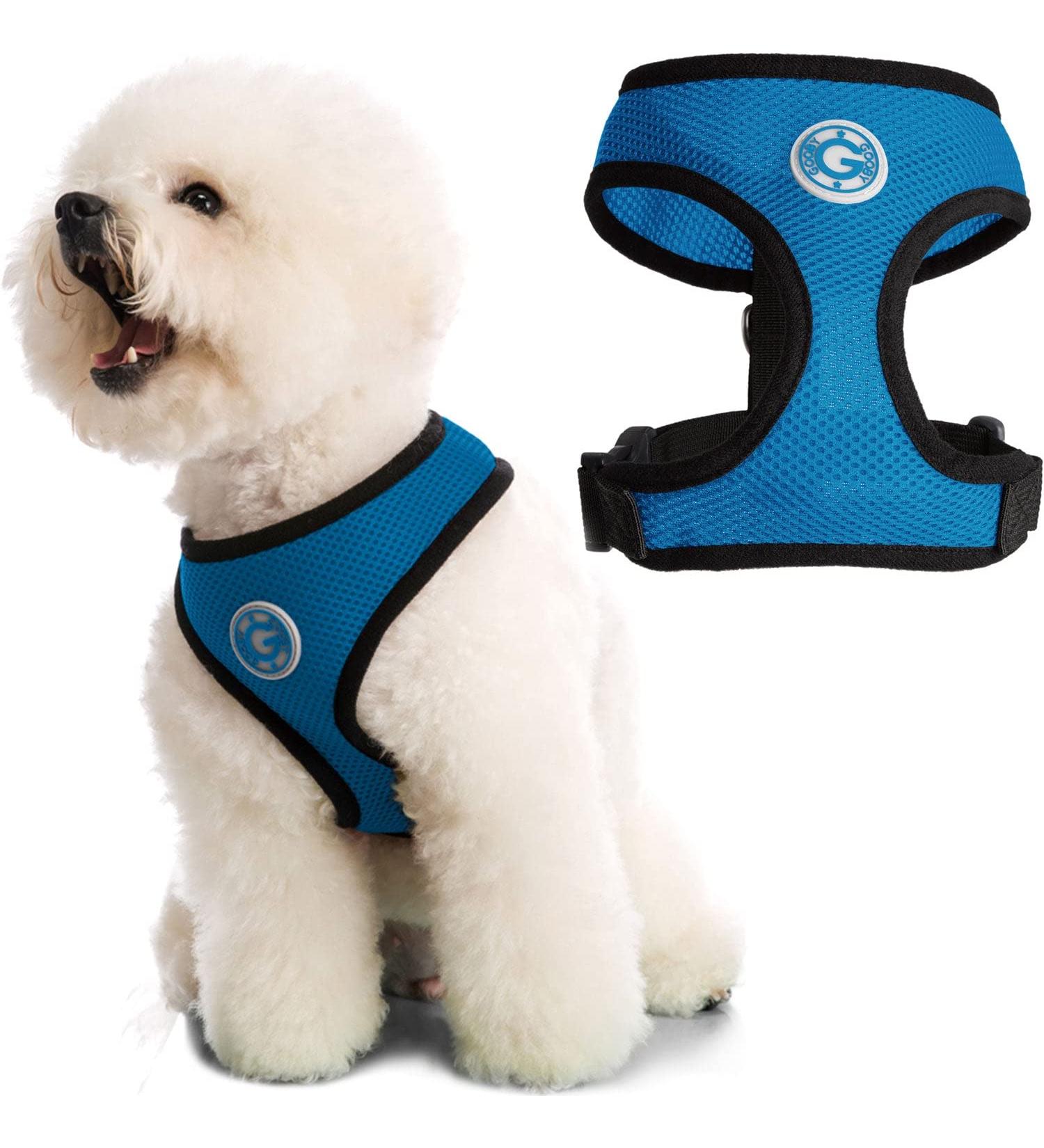 Gooby Soft Mesh Dog Harness - All Weather Breathable Harness for Small Dogs - Sea Blue, Small Chest 11.75-15.5 - Buy Online on GoSupps.com