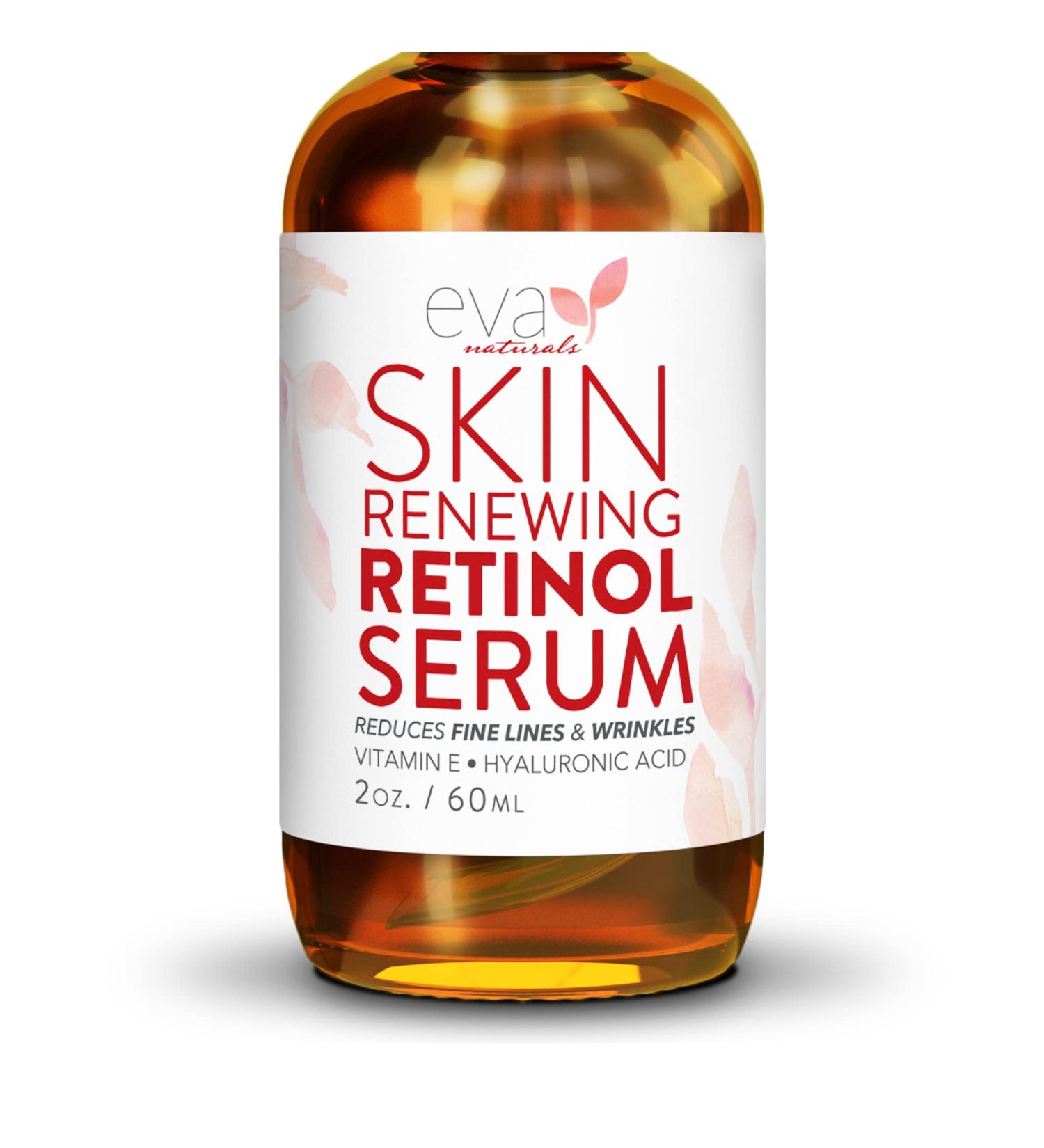 Eva Naturals Retinol Serum with Hyaluronic Acid & Vitamin E - Anti-Aging Serum for Face - Reduce Wrinkles, Dark Spots & Fine Lines - 2oz Bottle - Buy Online on GoSupps.com