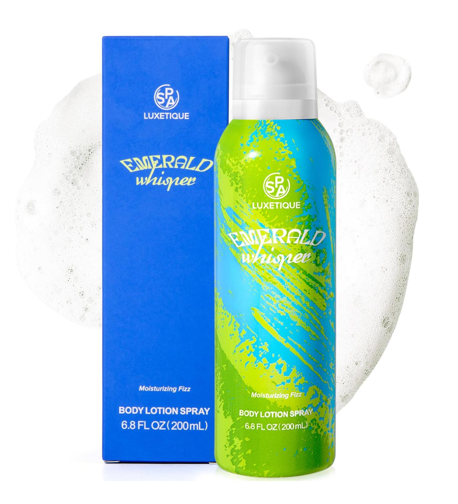 Buy Spa Luxetique Body Lotion Spray - Refreshing Fizz Emerald Whisper Scent | Hydrating Paraben-Free Vegan 6.8 fl oz - International Shipping Available - Buy Online on GoSupps.com