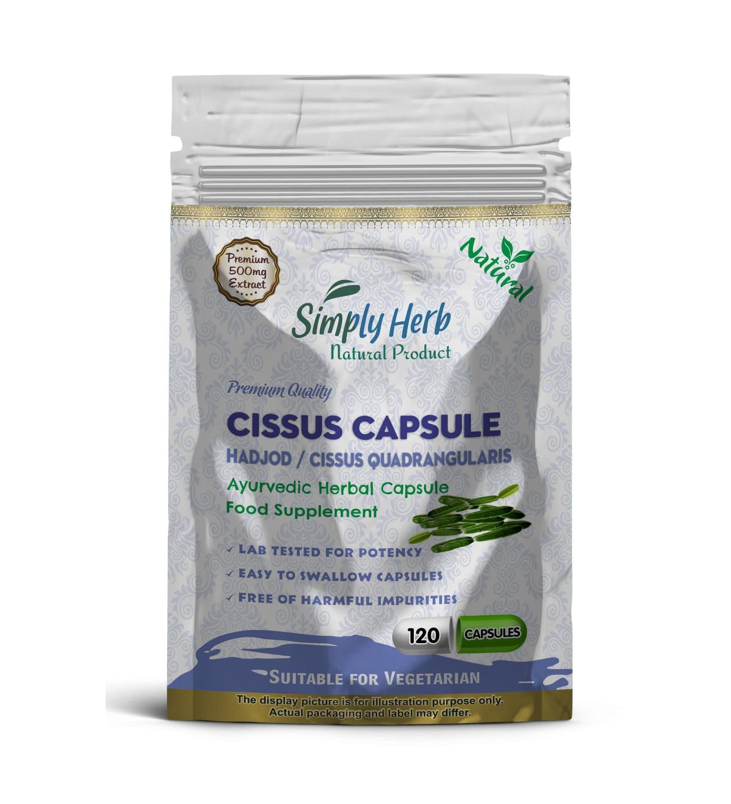 Cissus Quadrangularis Capsule (120 Capsules) 120 count (Pack of 1)