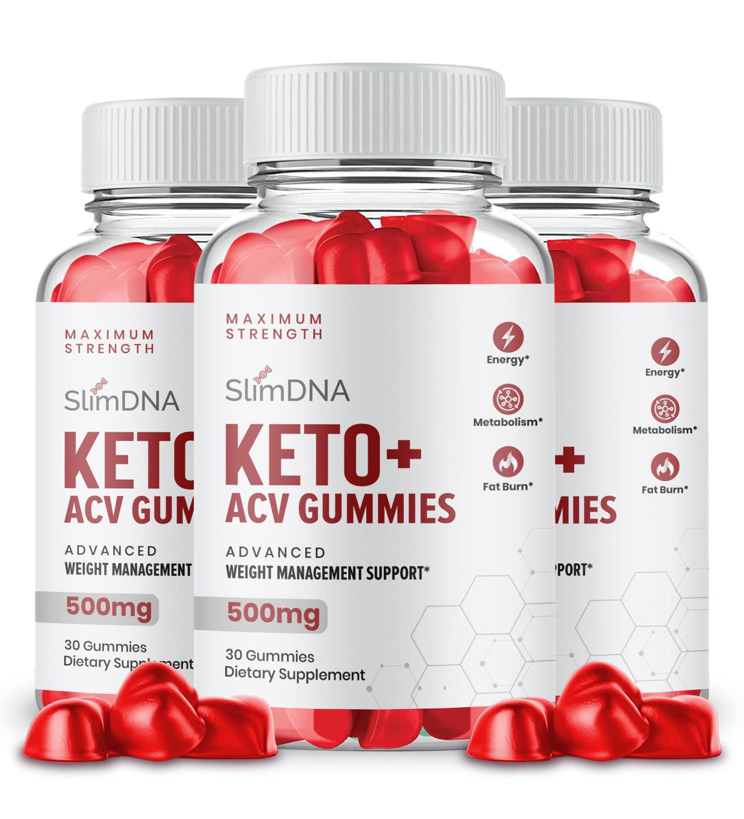 Slim DNA Keto ACV Gummies - Weight Management Formula (3 Bottles) - Buy Online on GoSupps.com