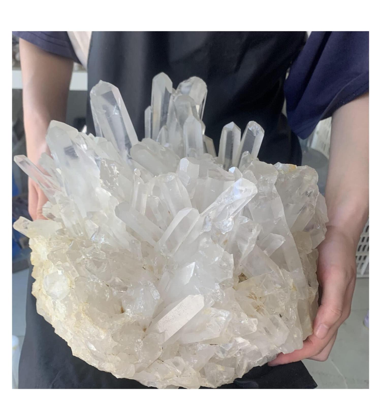 Natural Crystal Rough Crystal Cluster Natural Rare White Quartz Crystal Cluster Specimen (Size : 250-300g) - Buy Online on GoSupps.com