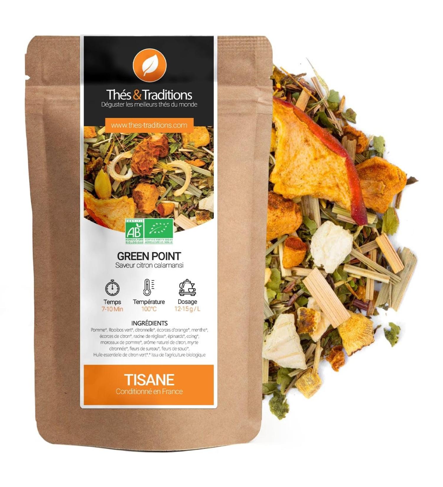  Th s & Traditions Teas & Traditions - Green Dot: an organic rooibos tea with a very original fruit flavor | 100g - Buy Online on GoSupps.com