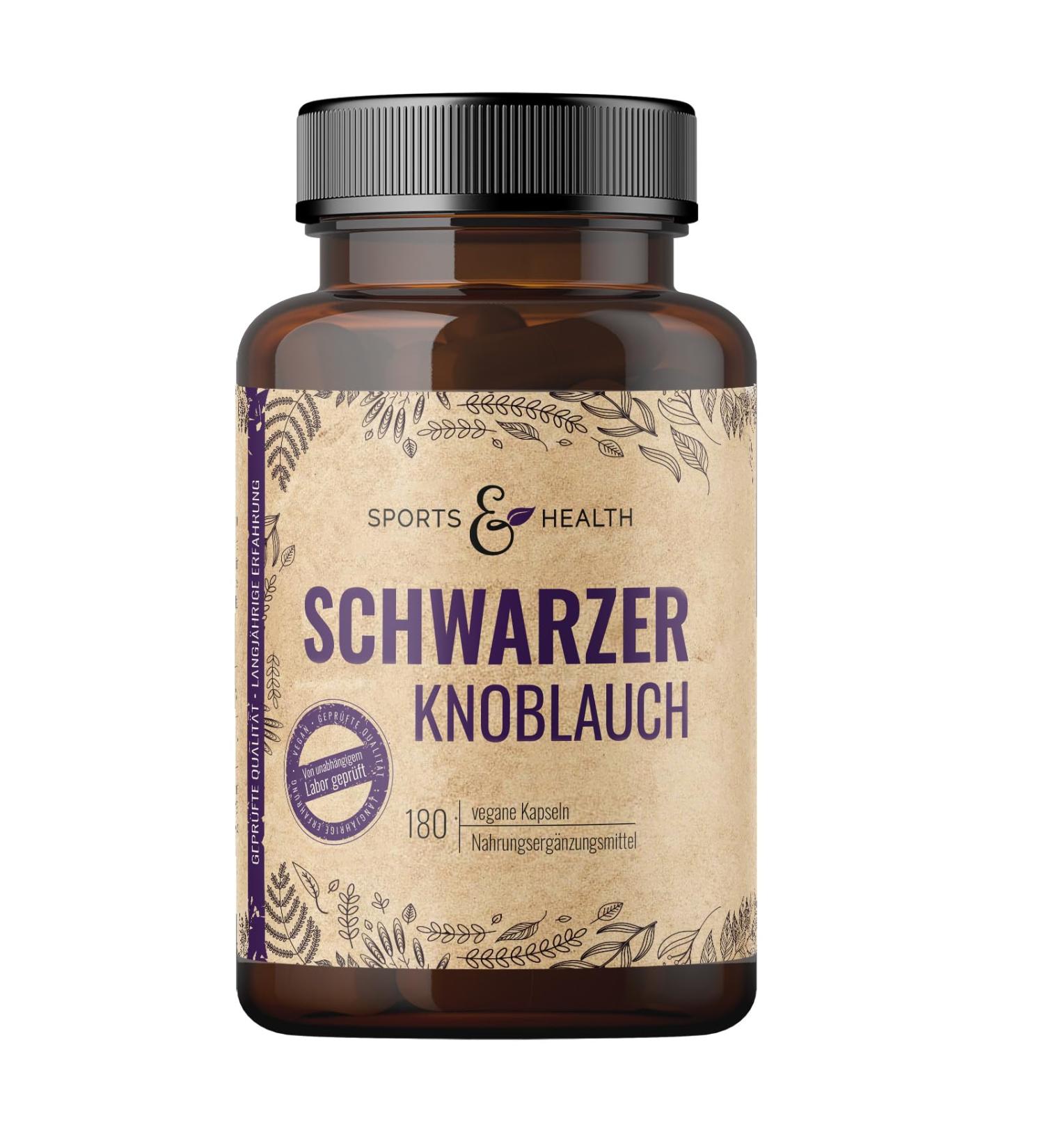 Black Garlic Capsules - High Dose 600mg - Vegan No Additives - 180 Capsules for Immune Support & Wellness - Buy Online on GoSupps.com