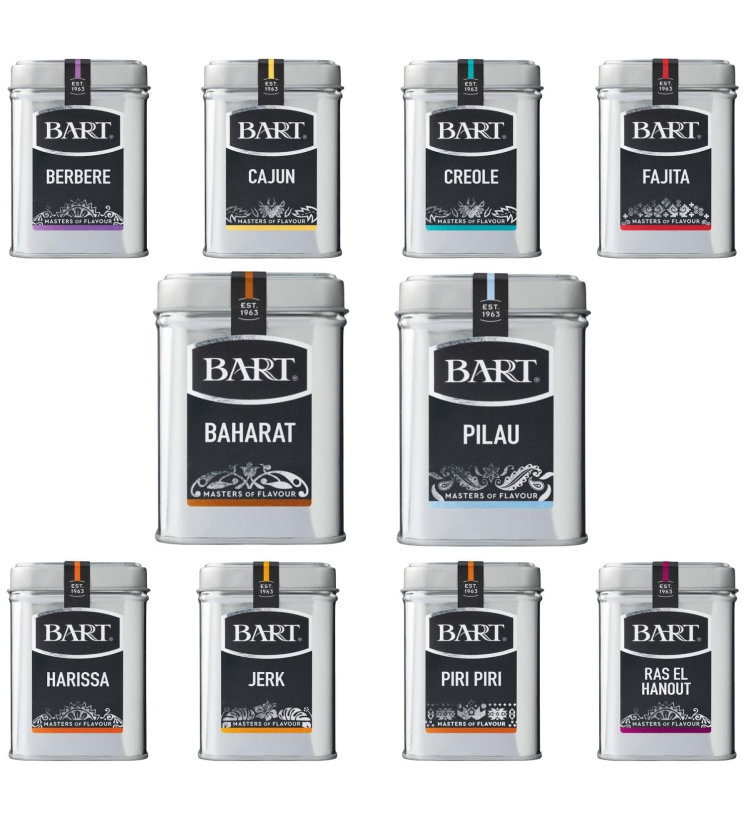 Bart Seasoning Tin Pick N Mix - Create Custom Seasoning Combo with 9+ Flavours | Berbere Fajita Pilau Piri Piri | Gift Set for Seasoning Lovers Pack 4 - Buy Online on GoSupps.com