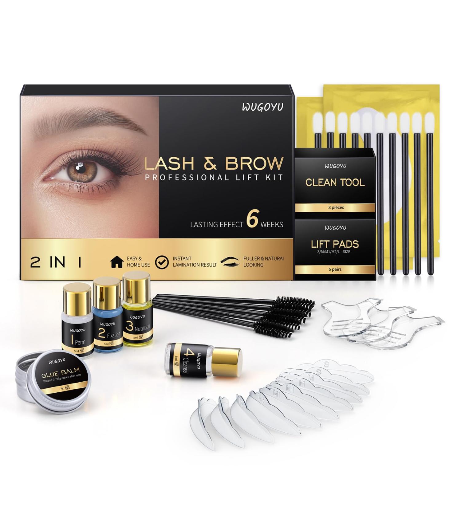 Lash Lift & Brow Lamination Kit | Professional 2 IN 1 Eyelash & Eyebrow Perm Kit for Salon & Home Use - Lasts 4-6 Weeks - Buy Online on GoSupps.com