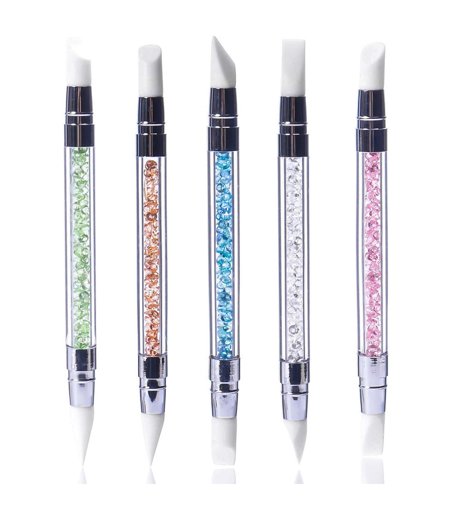 Hanyoushengvance 5Pcs Silicone Nail Art Acrylic Pen Brushes Set - Nail Polish Carving & Shaping Tools - Buy Online on GoSupps.com