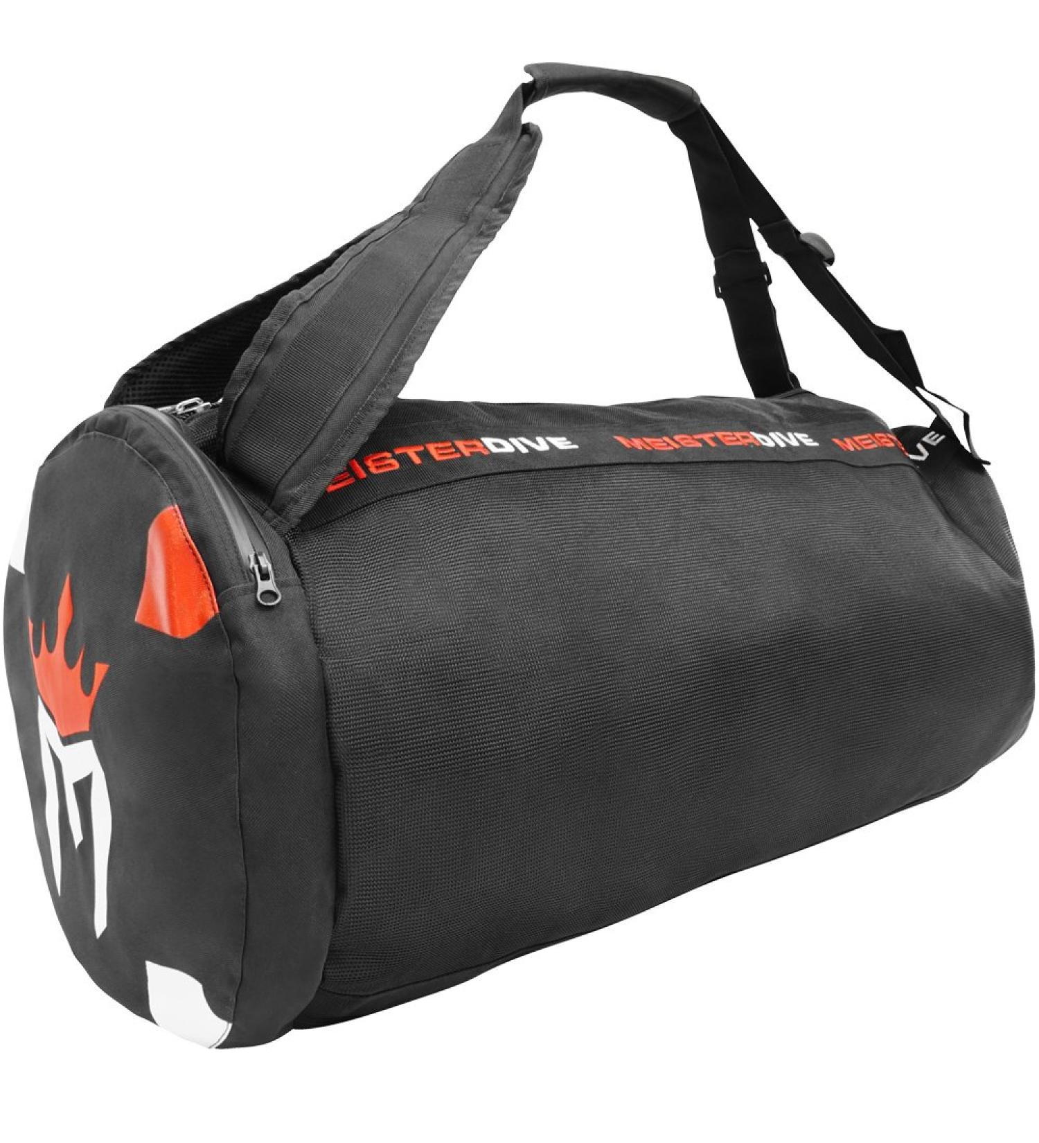 Meister Mesh Duffel Backpack Dive Bag with Dry Pocket - Black X-Large - Buy Online on GoSupps.com