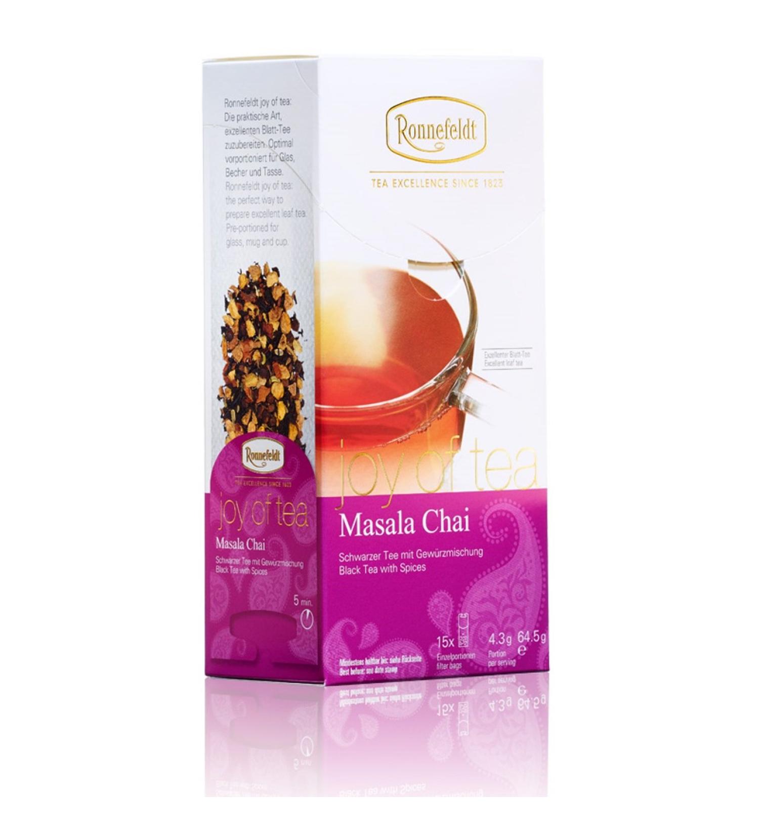 Ronnefeldt Masala Chai Joy of Tea - Premium Black Tea with Spices - 15 Tea Bags (64.5g) - International Shipping Available - Buy Online on GoSupps.com