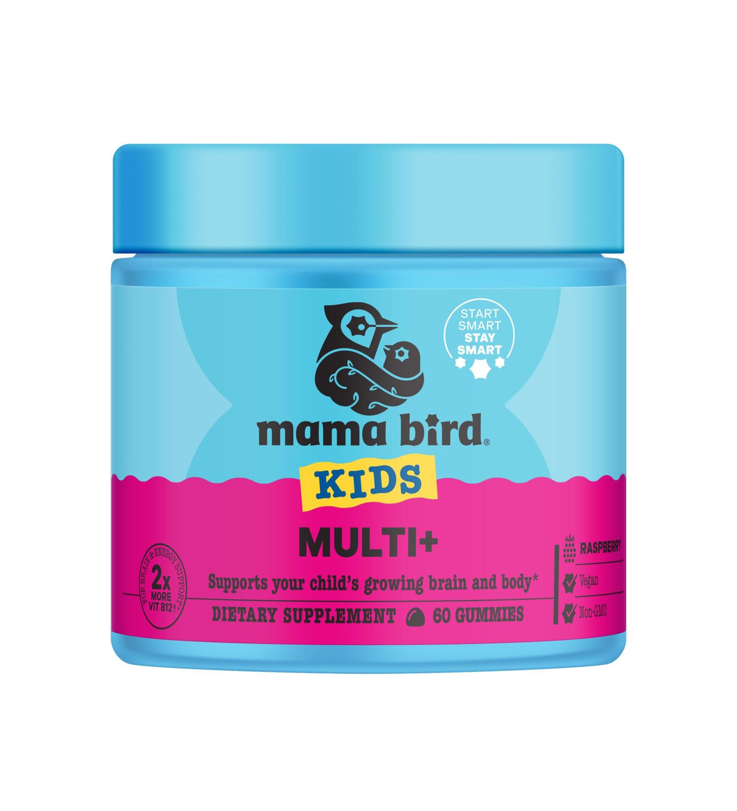 Best Nest Wellness Multi Plus Gummies - Brain Health Support Supplement with Methylated Vitamins - Chewable Multivitamin for Kids - Aids Healthy Energy & Immune Function - Raspberry 60 Gummies Kids Multi + - Buy Online on GoSupps.com