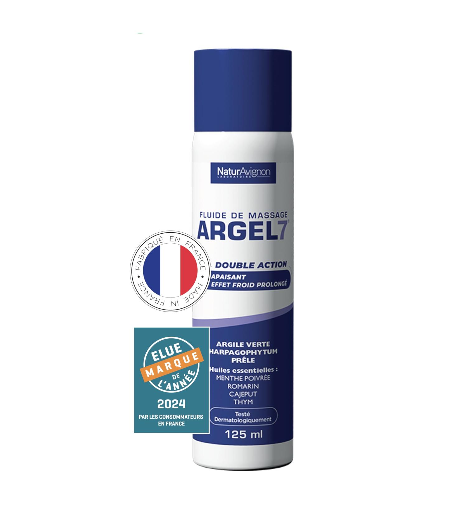 NaturAvignon Argel 7 gel de massage g nes articulaires et contracture musculaire | argile verte harpagophytum | Creme massage genoux douleur dos | effet cryoth rapie et relaxation | Spray 125mL 125 ml (Lot de 1) - Buy Online on GoSupps.com