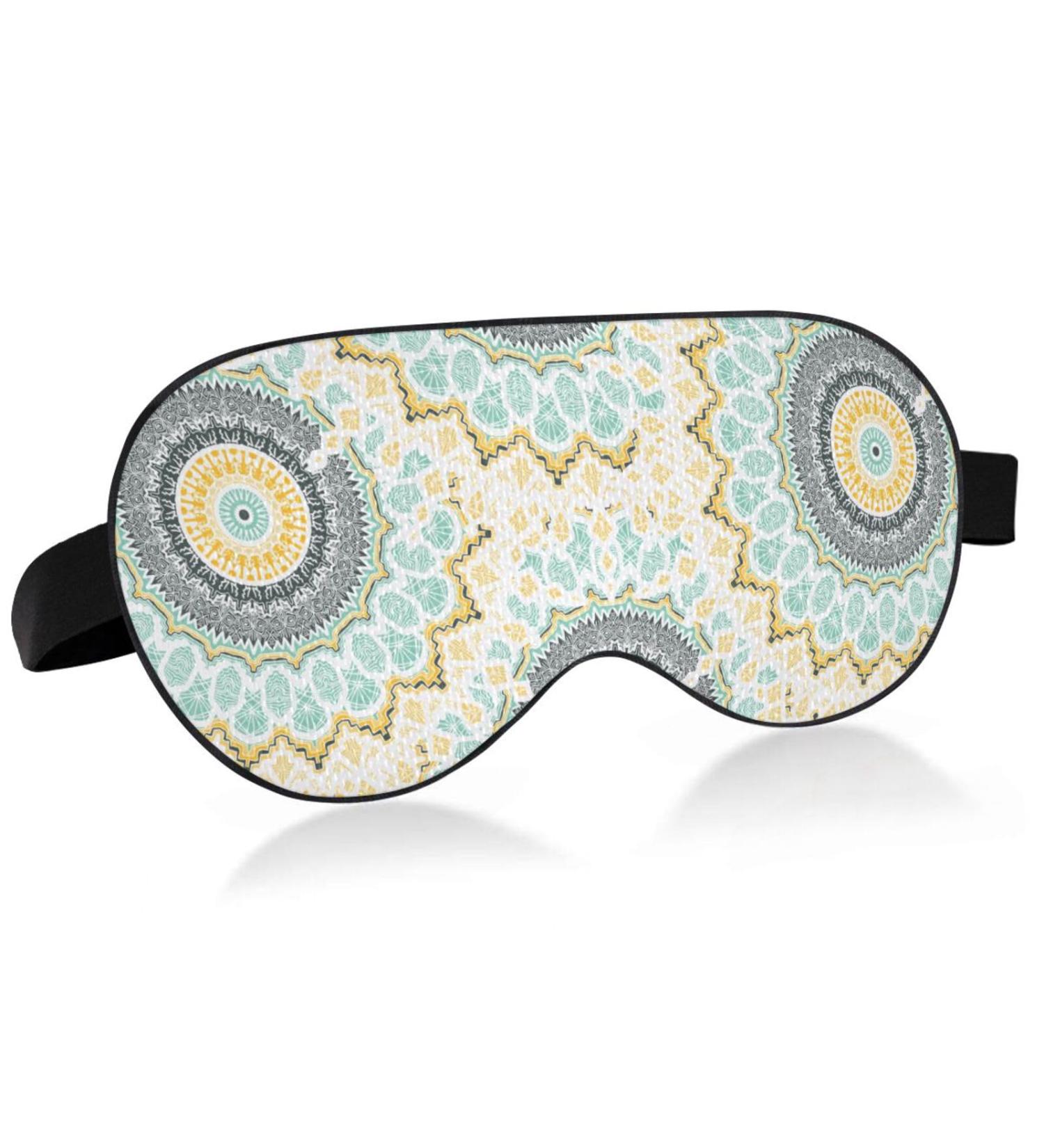 Haskirky Light Blocking Eye Mask | Breathable & Adjustable for Men and Women | Ideal for Travel, Yoga, Meditation & Office | Deep Sleep Goodies | Elegant Mandala Design - Buy Online on GoSupps.com