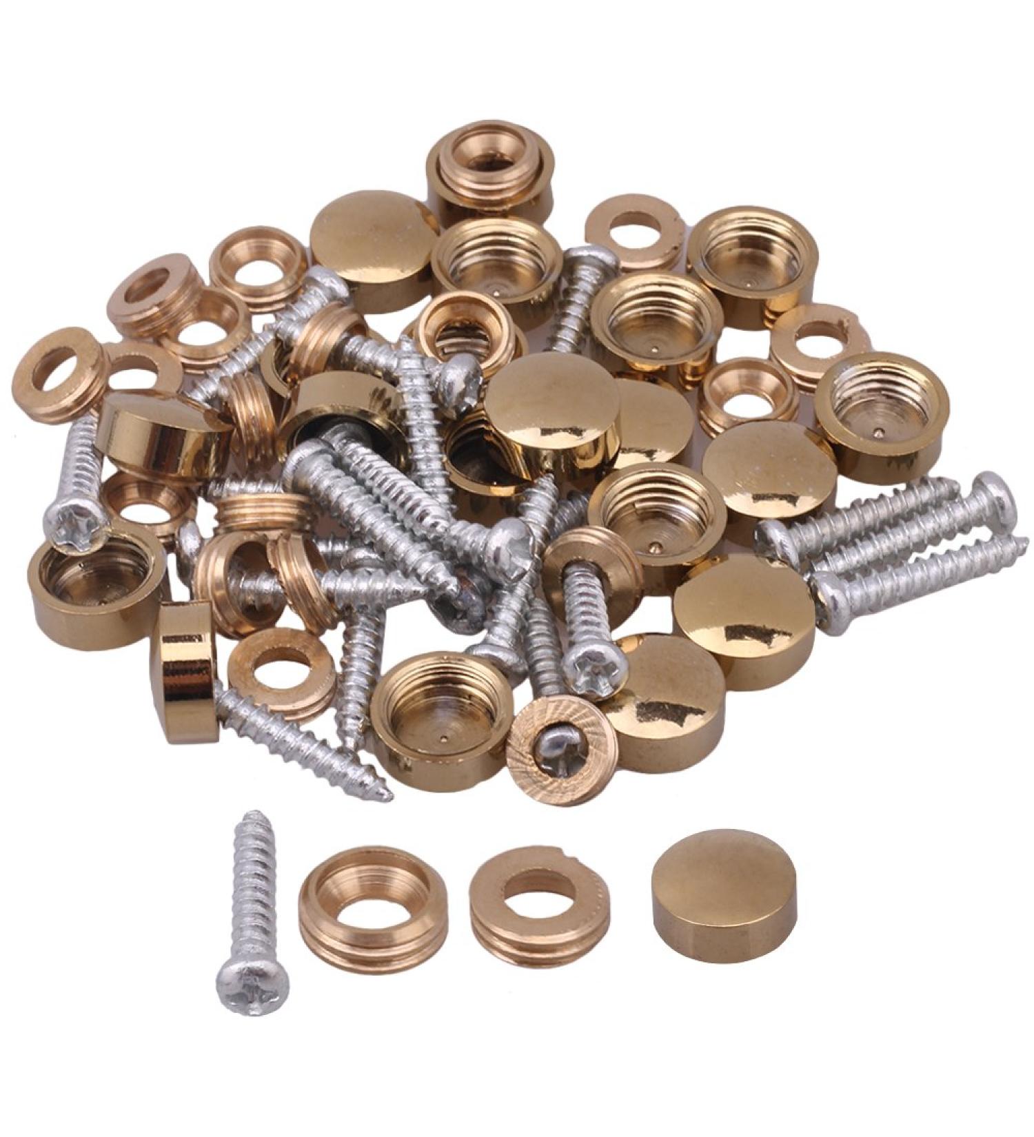 20pcs Fitting Parts Metal 10mm Diameter Gold Screw Cap Mirror Nails Decoration Lid - Buy Online on GoSupps.com