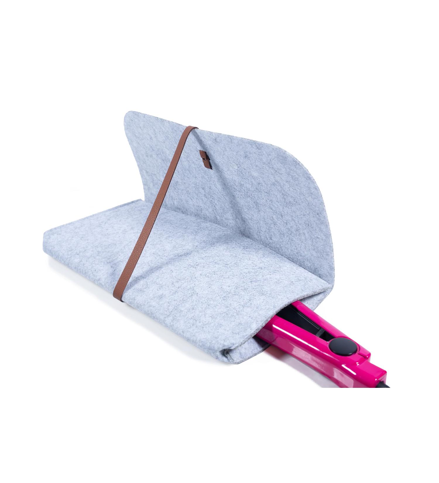 Glamza Hair Straightener Mat & Pouch - Made from Heat Resistant Safety Felt - Ideal for Home & Travel (Light Grey (Pouchy)) - Buy Online on GoSupps.com