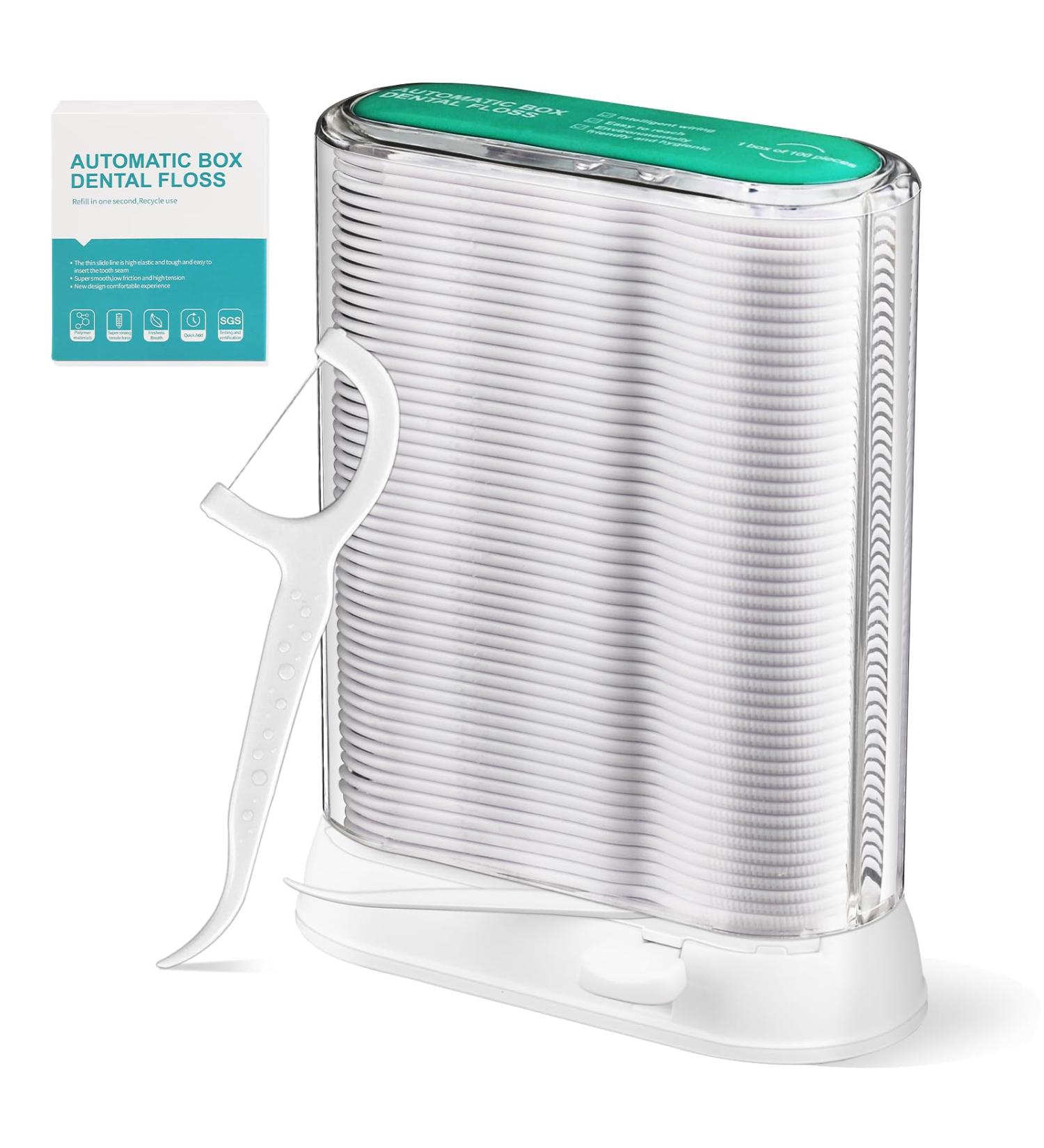 100PC Dental Floss Picks - Portable Automatic Popup Box for Teeth Cleaning | International Shipping Available - Buy Online on GoSupps.com