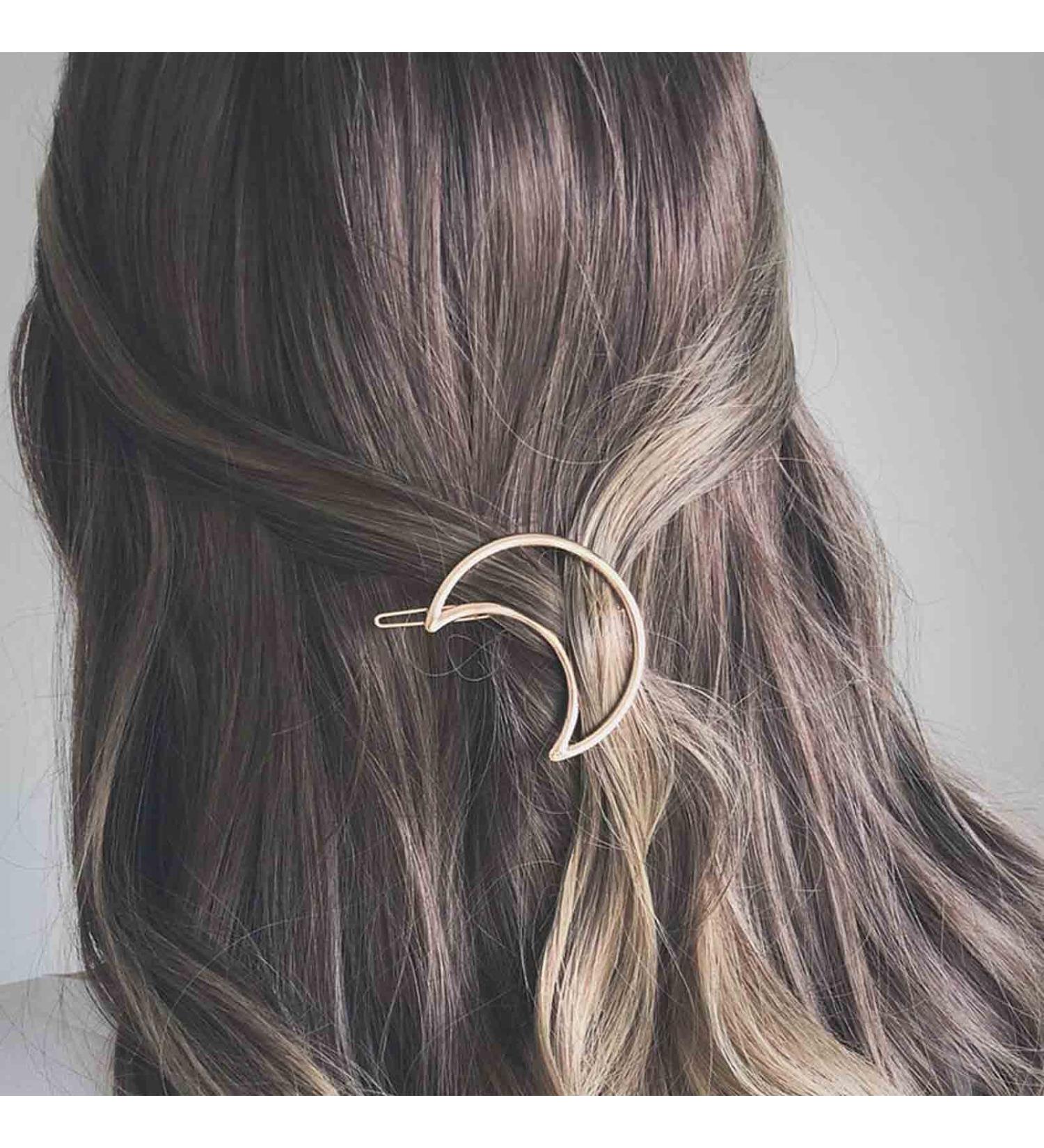 Yheakne Boho Gold Crescent Moon Hair Clip Barrette - Minimalist Geometry Hair Accessory for Women and Girls - Buy Online on GoSupps.com