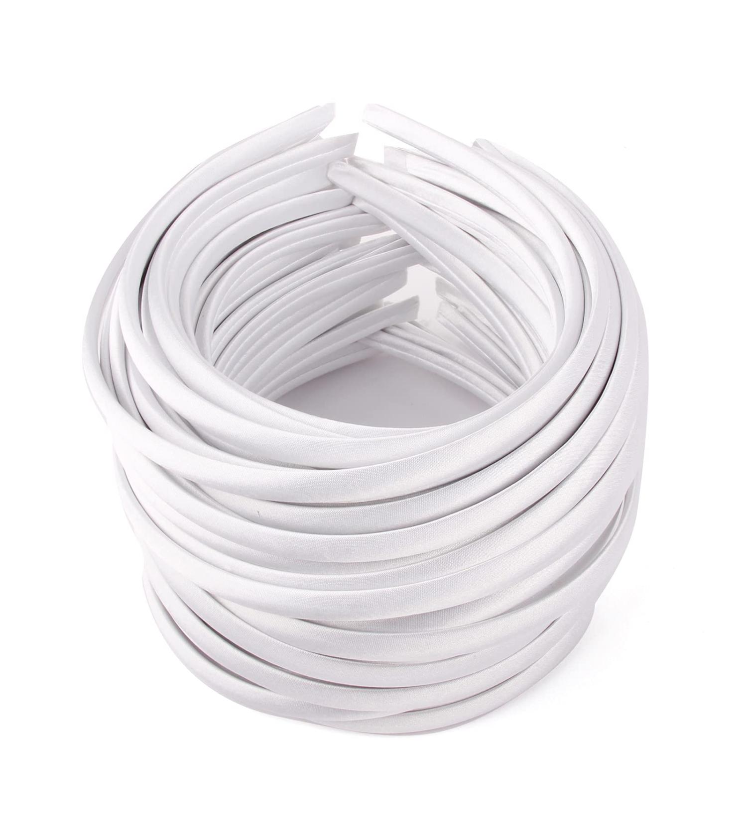 Zifengcer 20 PCS White Satin Covered Headbands for Girls & Women - DIY Craft Headbands for Christmas - Thin Plastic Headbands (White) - Buy Online on GoSupps.com