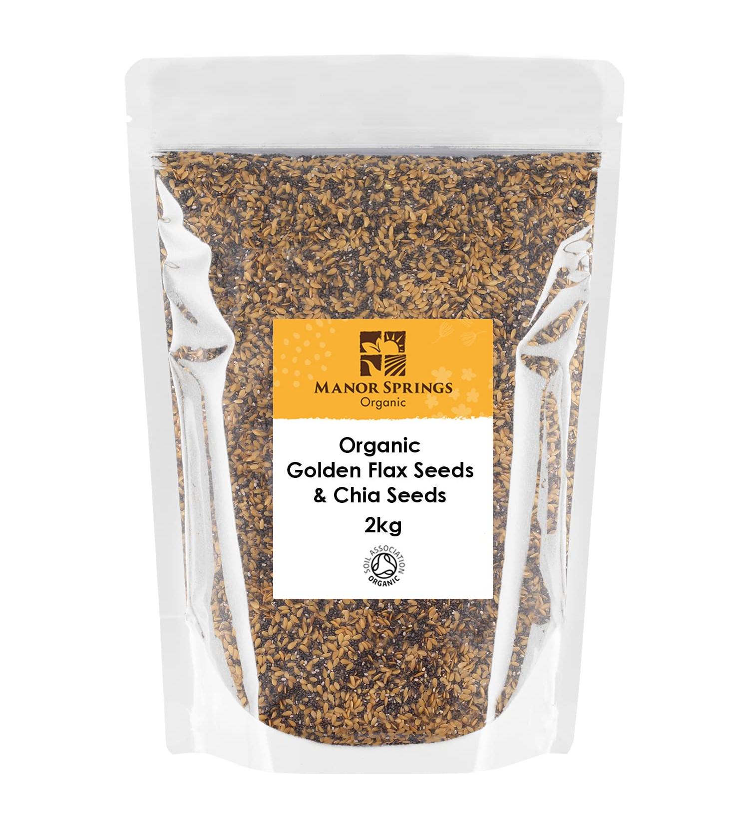 Organic Golden Flax Seed & Chia Seed Mix 2kg by Manor Springs Organic - Buy Online on GoSupps.com