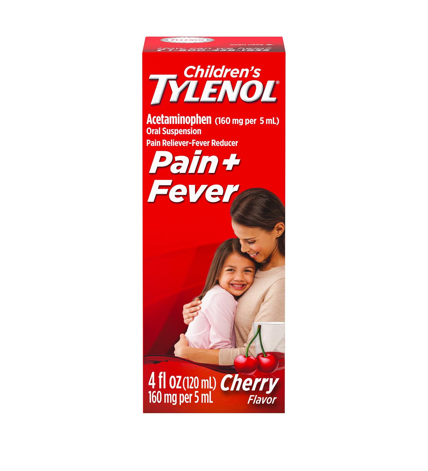 Tylenol Children's Oral Suspension Cherry Medicine 4 Fl Oz | Pain Relief for Kids - Buy Online on GoSupps.com