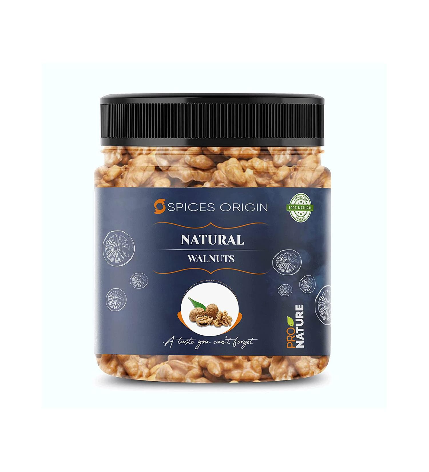 Spices Origin Raw Premium California Fresh Walnut Kernels|| Akharot Giri || Walnut Shell | Gluten Free Non-GMO & Vegan | 200g_Packing May Vary - Buy Online on GoSupps.com