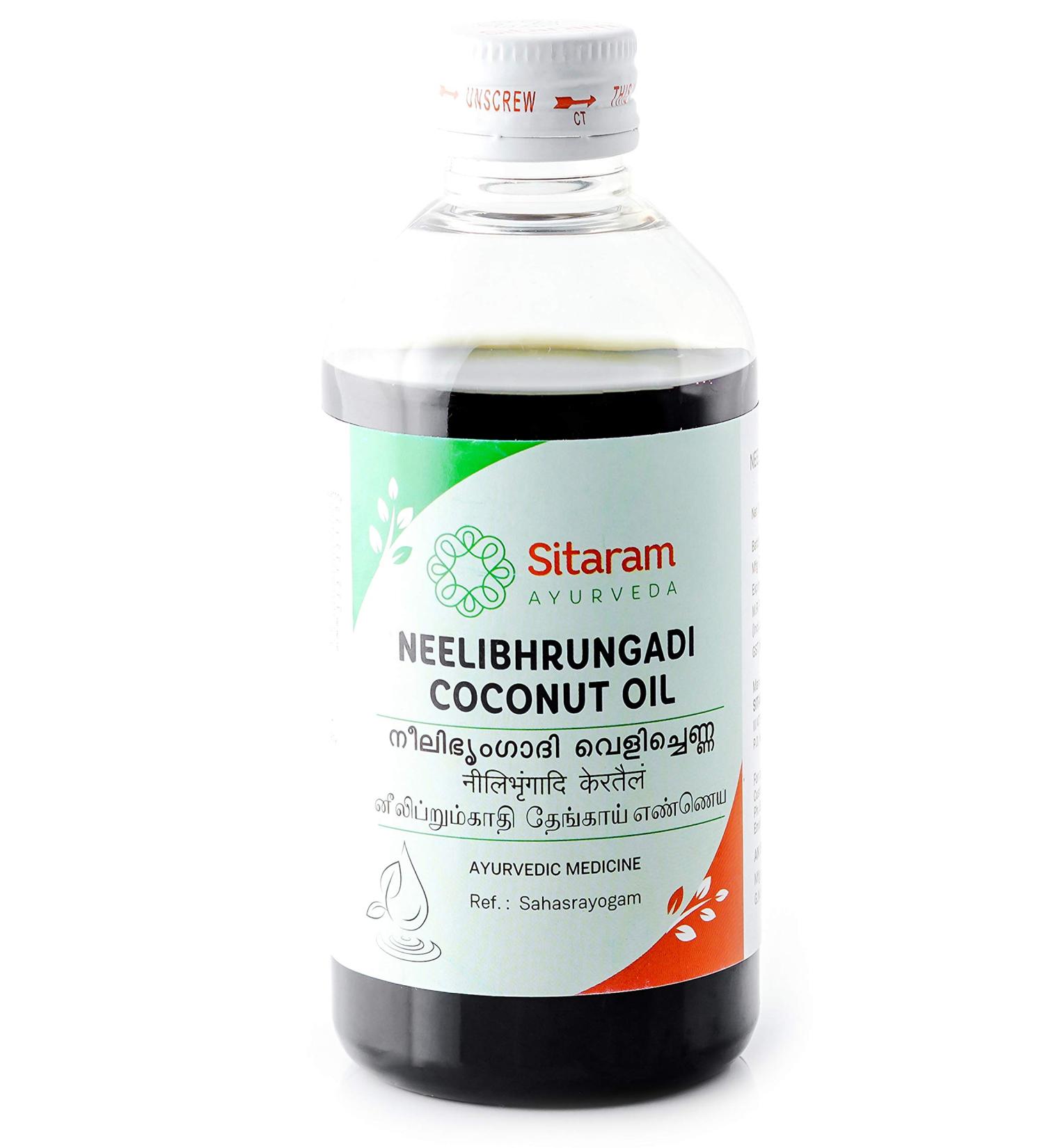 Sitaram Neelibringadi Coconut Ayurvedic Herbal Oil 200ml - Stops Hairfall, Promotes Hair Growth, Fights Dandruff - Buy Online on GoSupps.com