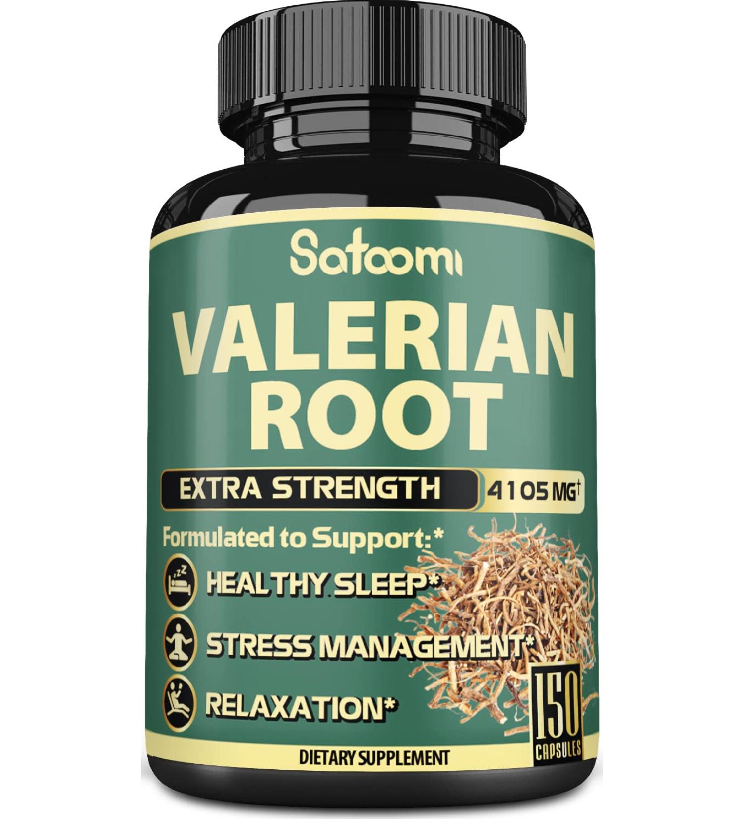 High-Concentrated Valerian Root Extract Capsules - 5 Month Supply - 4105mg Equivalent -Promotes Restful Sleep & Stress Relief - 150 Capsules - Buy Online on GoSupps.com
