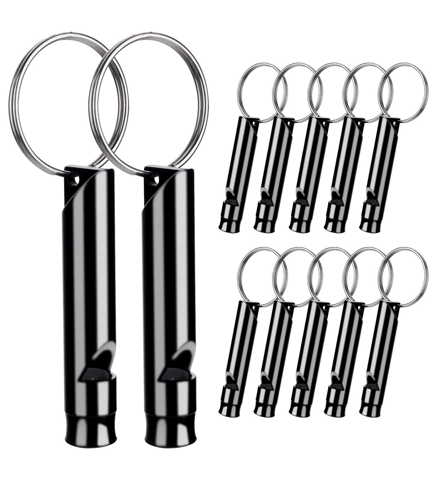 12-Piece Aluminum Emergency Whistle Set with Lanyard | Survival Signal Pipe for Hiking Camping & Outdoor Sports - Buy Online on GoSupps.com
