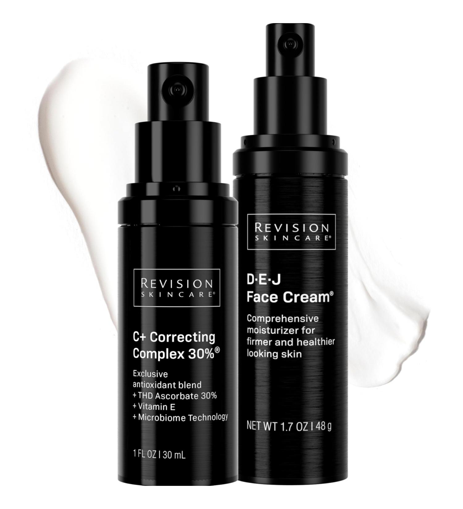 Revision Skincare C+ Correcting Complex 30% 1oz + D E J Face Cream 1.7oz Bundle Anti Aging Moisturizer & Vitamin C Antioxidant Serum Lifting Firming Brightening Skincare Set - Buy Online on GoSupps.com