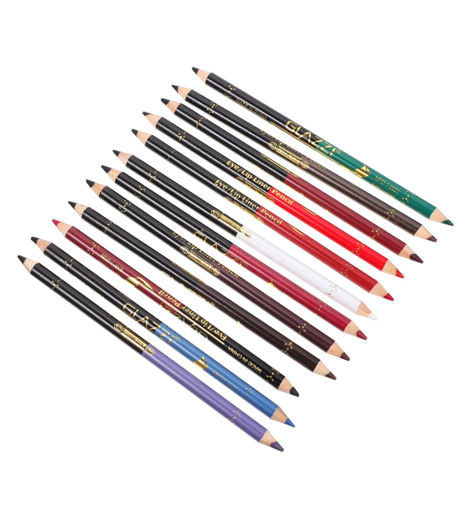 FOYTOKI 12pcs Lip Liner Eyeliner Lip Pencil Eyebrow Brush Angled Waterproof Lip Liner Pencil Wooden - Buy Online on GoSupps.com