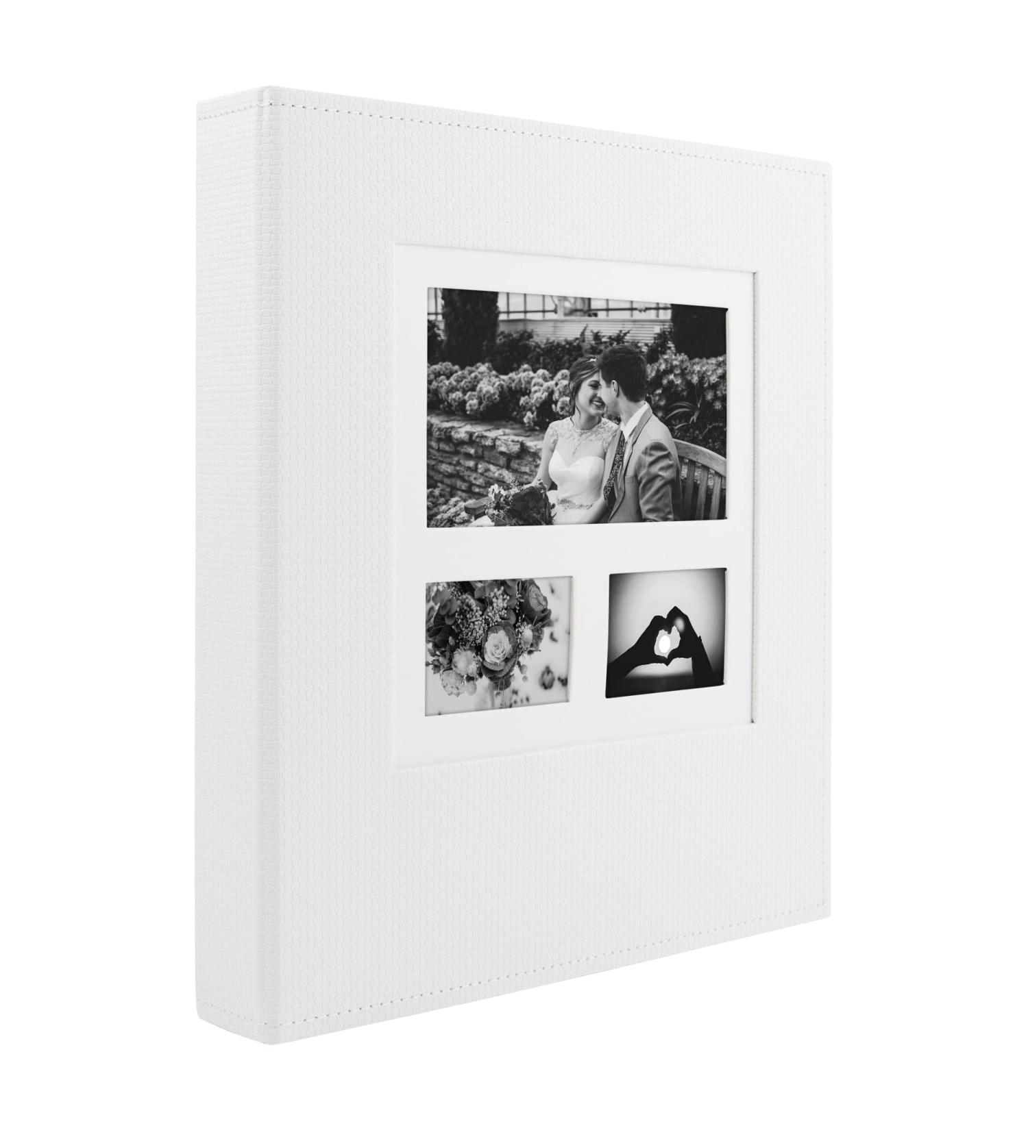 AUEAR 4x6 Photo Album - Large Capacity 600-Pocket White Photo Book for Graduation, Wedding, Baby - Embossed Leather Cover - Buy Online on GoSupps.com