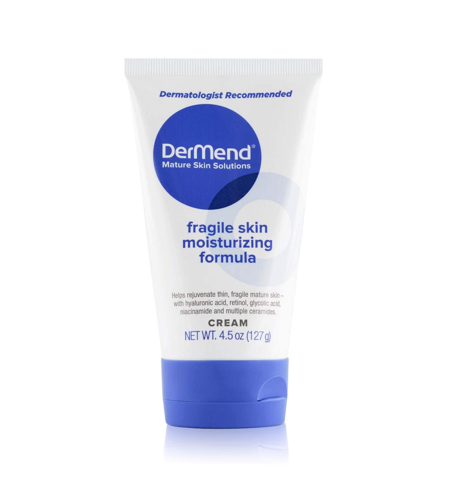 DerMend Fragile Skin Moisturizing Cream - Restoring & Rejuvenating Formula for Mature Skin - Anti-Wrinkle & Firming Daily Moisturizer - 4.5 Oz Tube - Buy Online on GoSupps.com