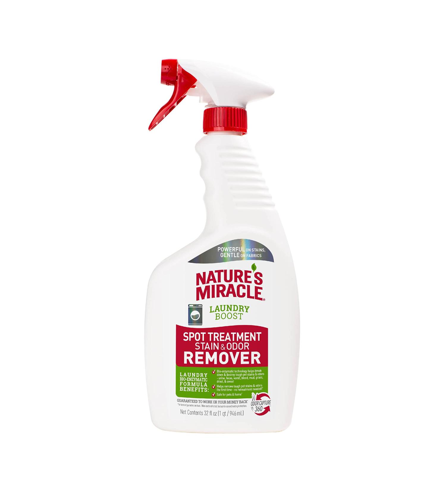 Nature s Miracle Laundry Boost - 32 Oz. Spot Treatment & Odor Remover | Pre-Wash Stain Removal | International Shipping Available - Buy Online on GoSupps.com