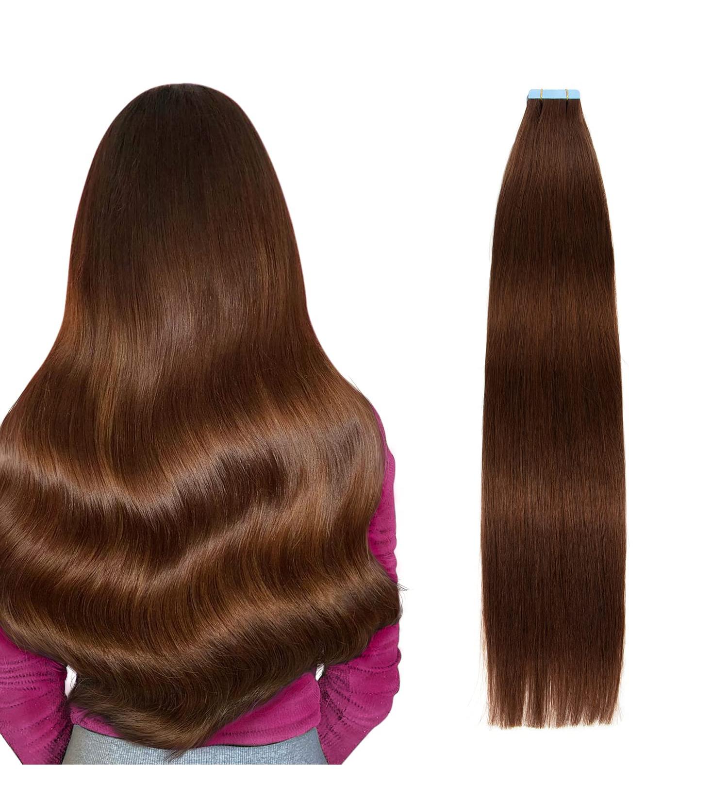 AGMITY Tape in Hair Extensions Human Hair 18 inches 20pcs 50g/pack Chocolate Brown Invisible Straight Thick Tape in Hair Extensions Real Human Hair(18 inches #4 Medium Brown) 18 inch #4 Medium Brown - Buy Online on GoSupps.com