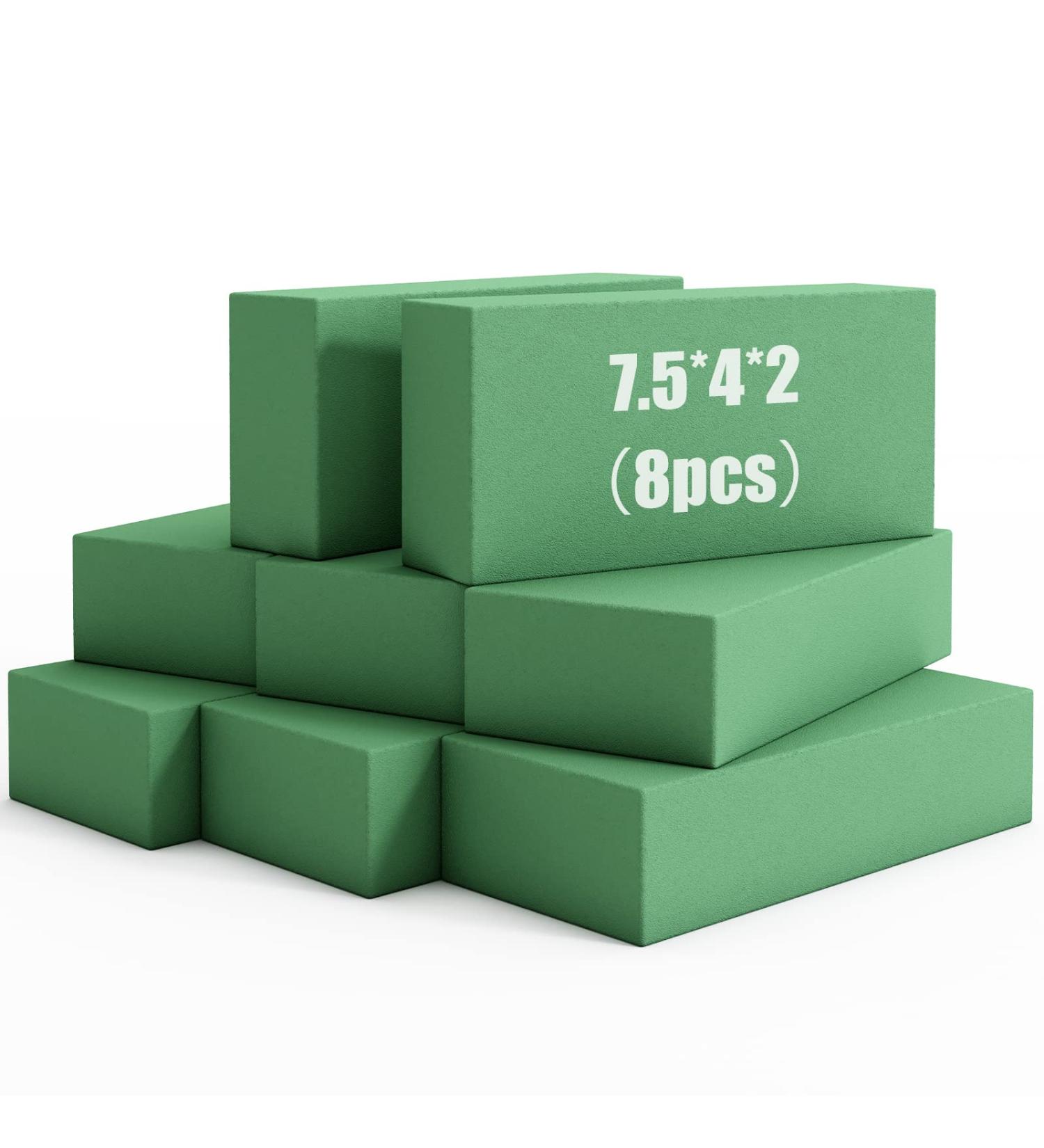 Whonline 8pcs Floral Foam Blocks - Wet/Dry Green Bricks for Crafts, Flower Arrangement, DIY, Wedding, Birthdays - 7.5L x 4W x 2H - Buy Online on GoSupps.com