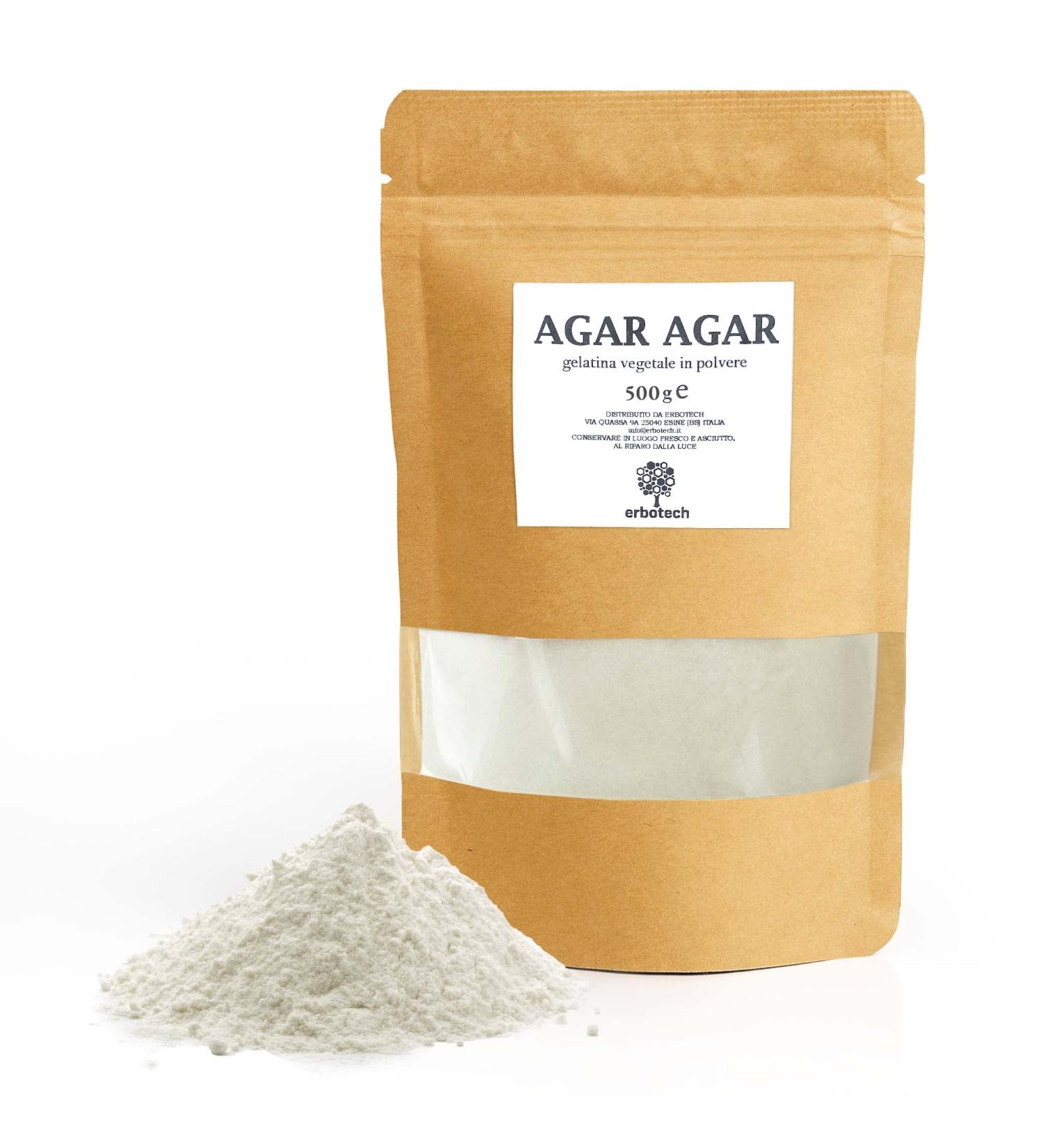 Erbotech Agar Agar - 100% Vegan Food Gelatin Powder for Desserts & Puddings | 500g (1 Pack) - International Shipping Available - Buy Online on GoSupps.com