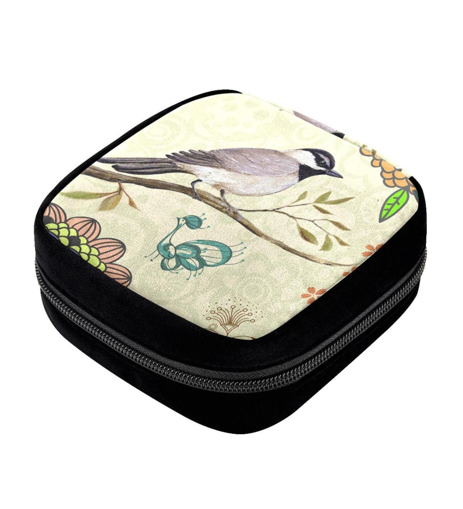 GIAPB Period Bag - Sanitary Napkin Storage & Makeup Pouch - Bird and Flower Color1554 - Buy Online on GoSupps.com