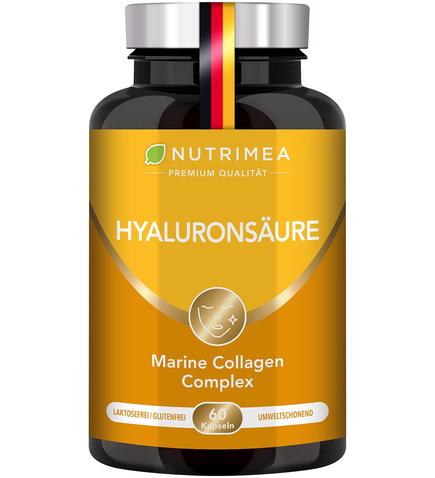 Premium Hyaluronic Acid Capsules 400mg - Marine Collagen & Vitamins C & A for Skin Joints & Anti-Aging - Buy Online on GoSupps.com